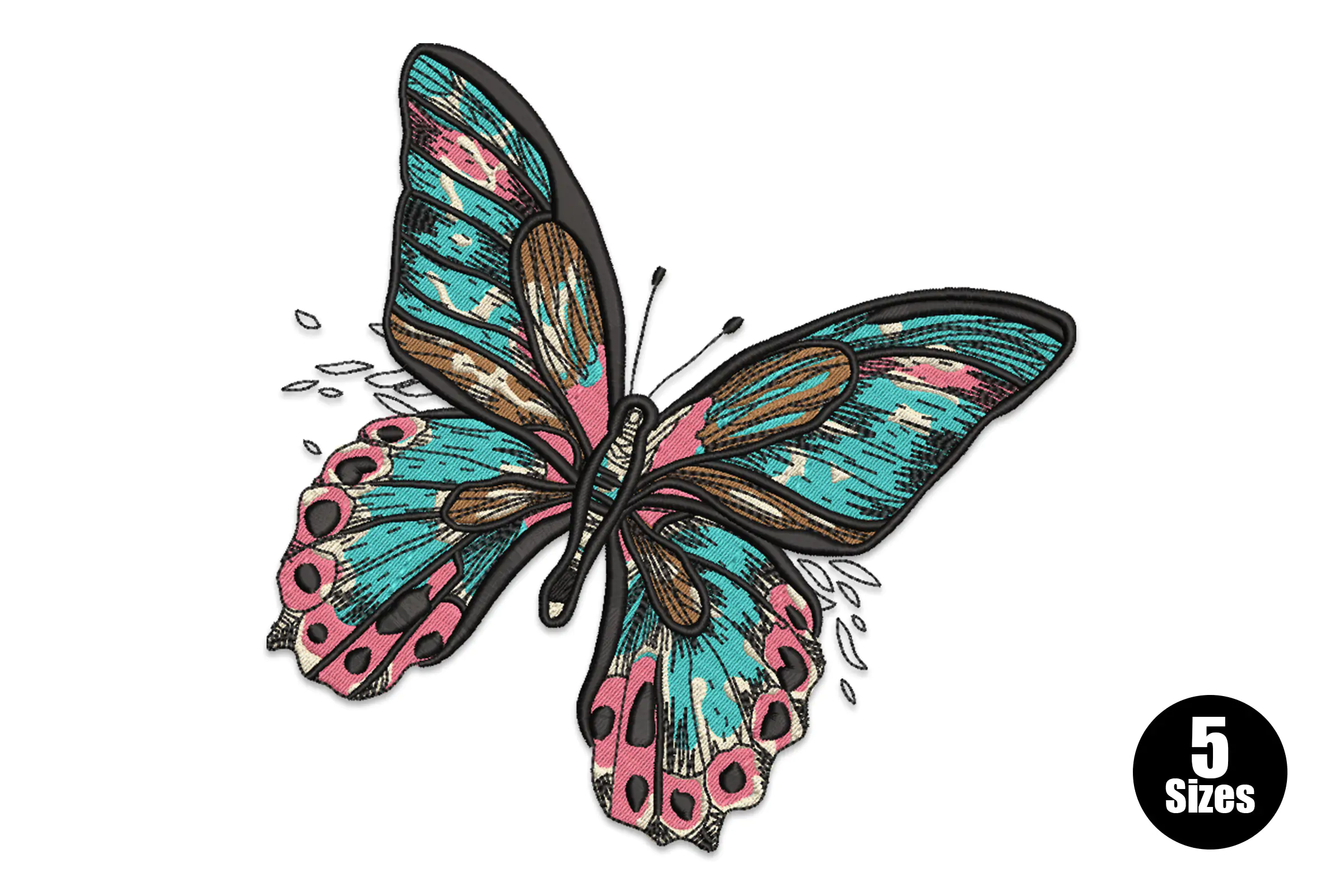 Blue Butterfly Machine Embroidery File design