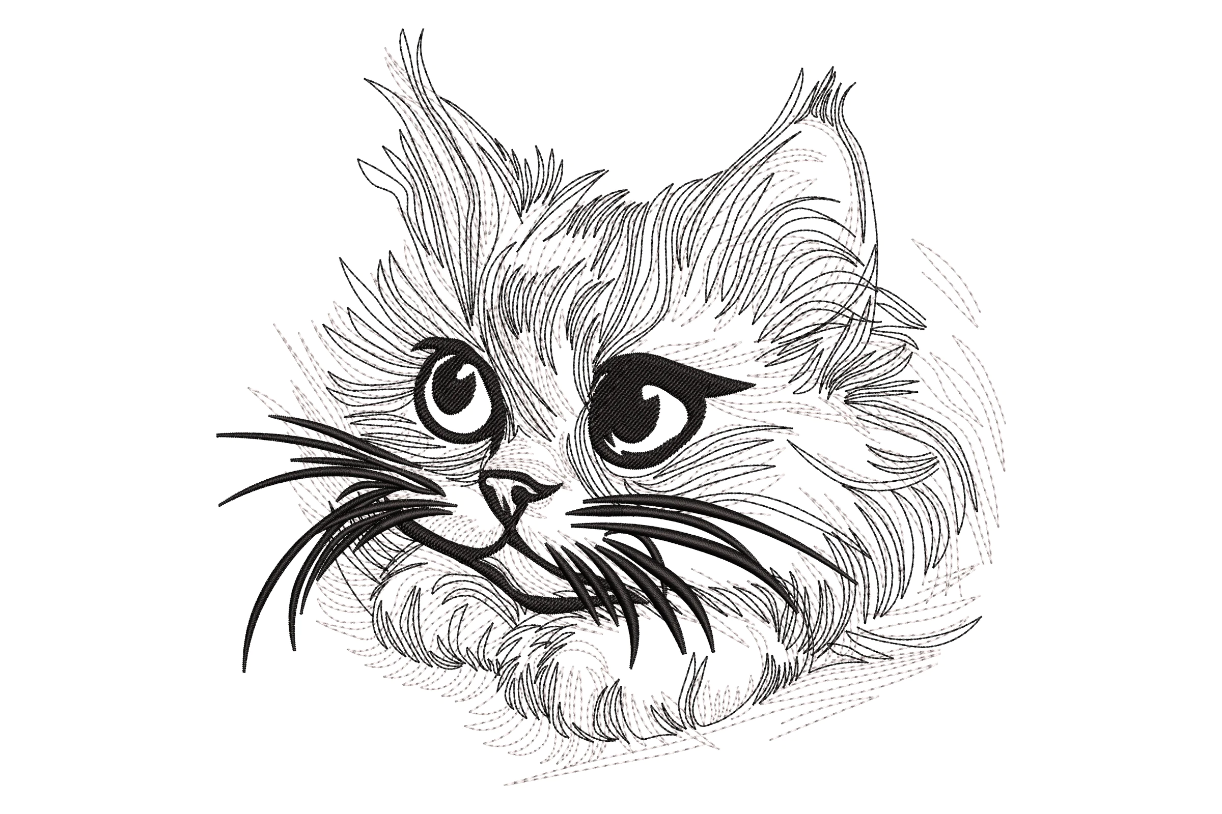 Cat Face Embroidery Design File