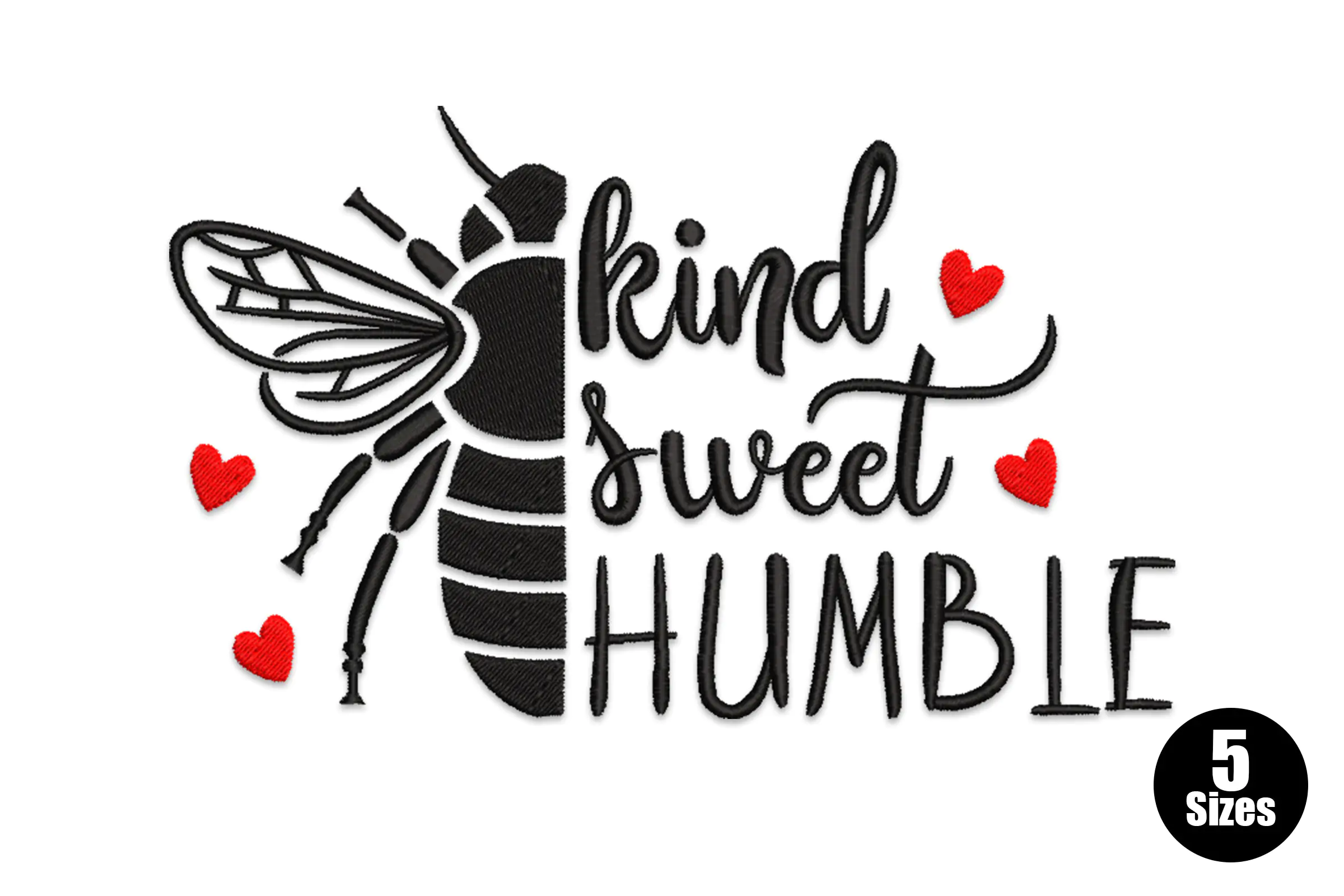 Bee Humble Quote Embroidery Design