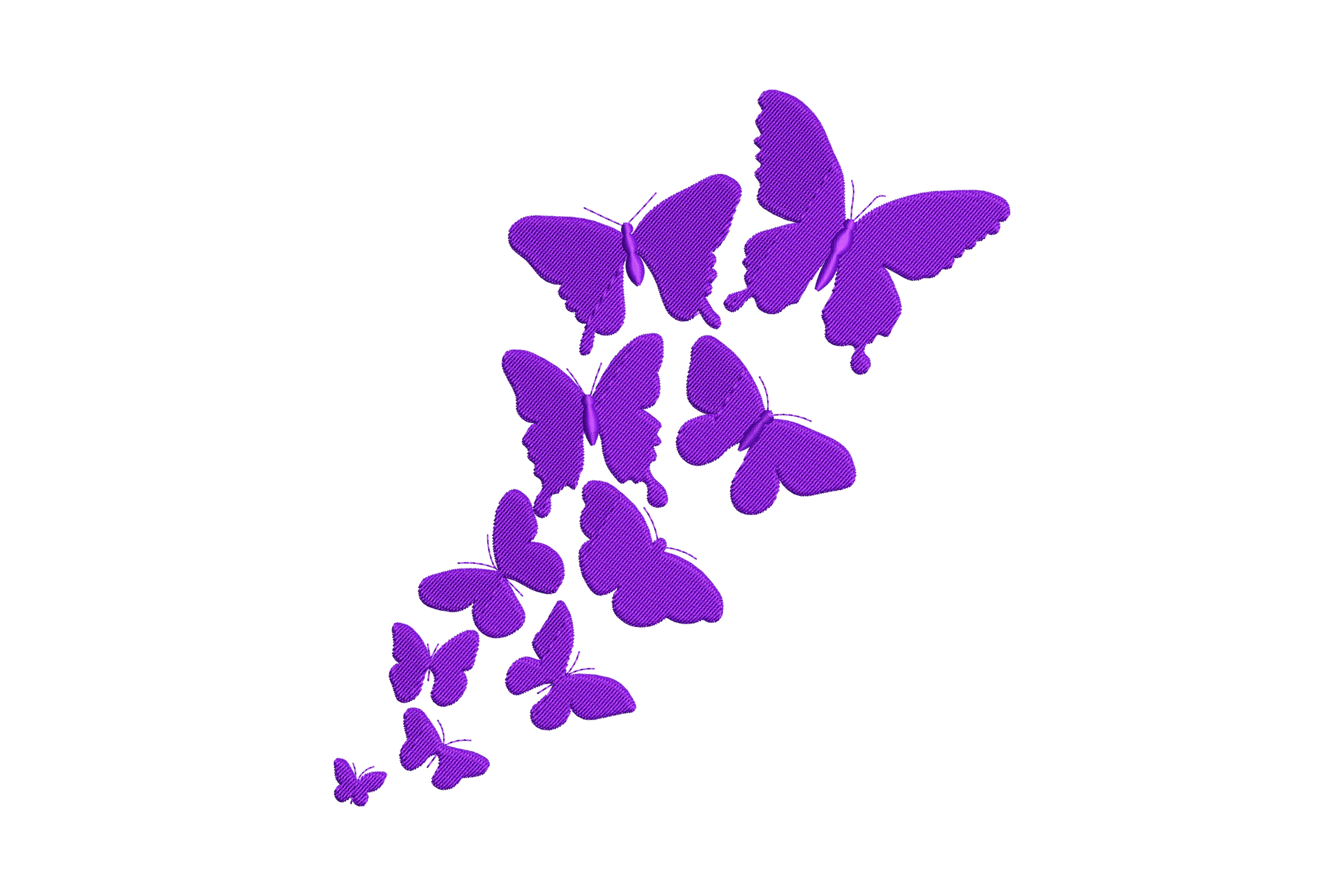 Flying Butterflies Group Machine Embroidery File
