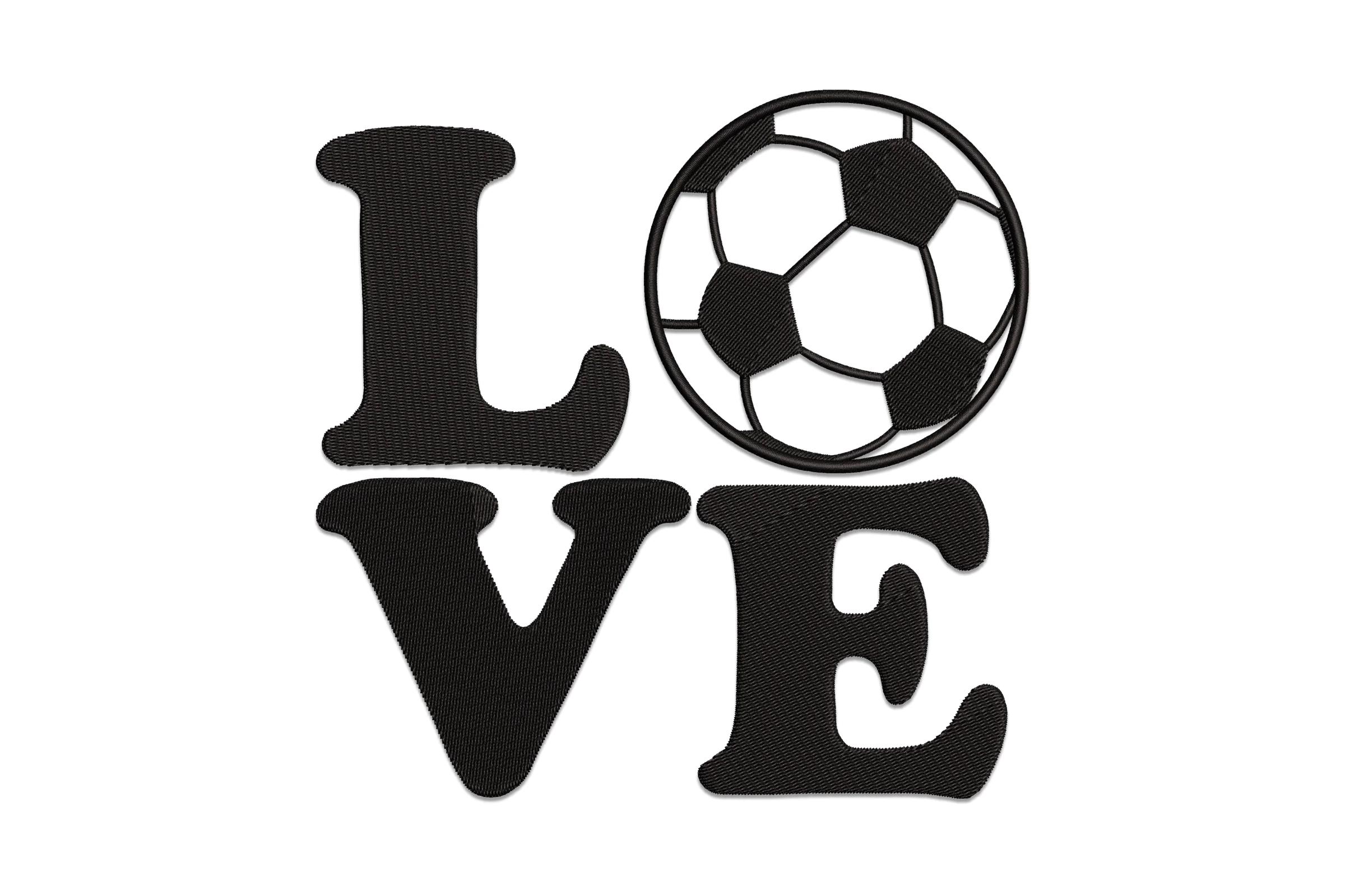 Love Soccer Embroidery Design
