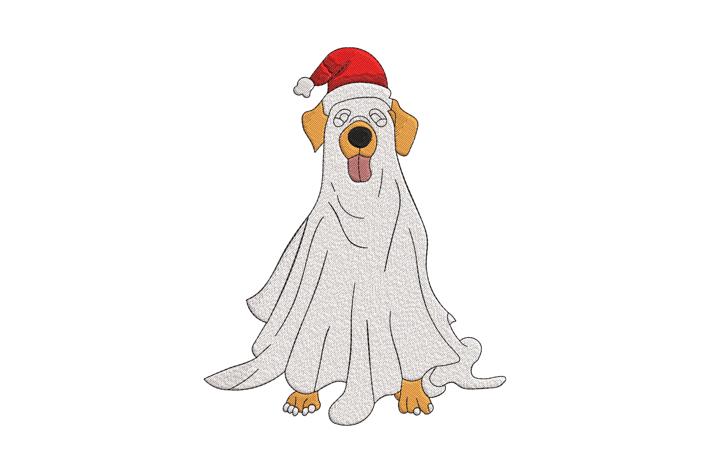 Dog Ghost Embroidery Design