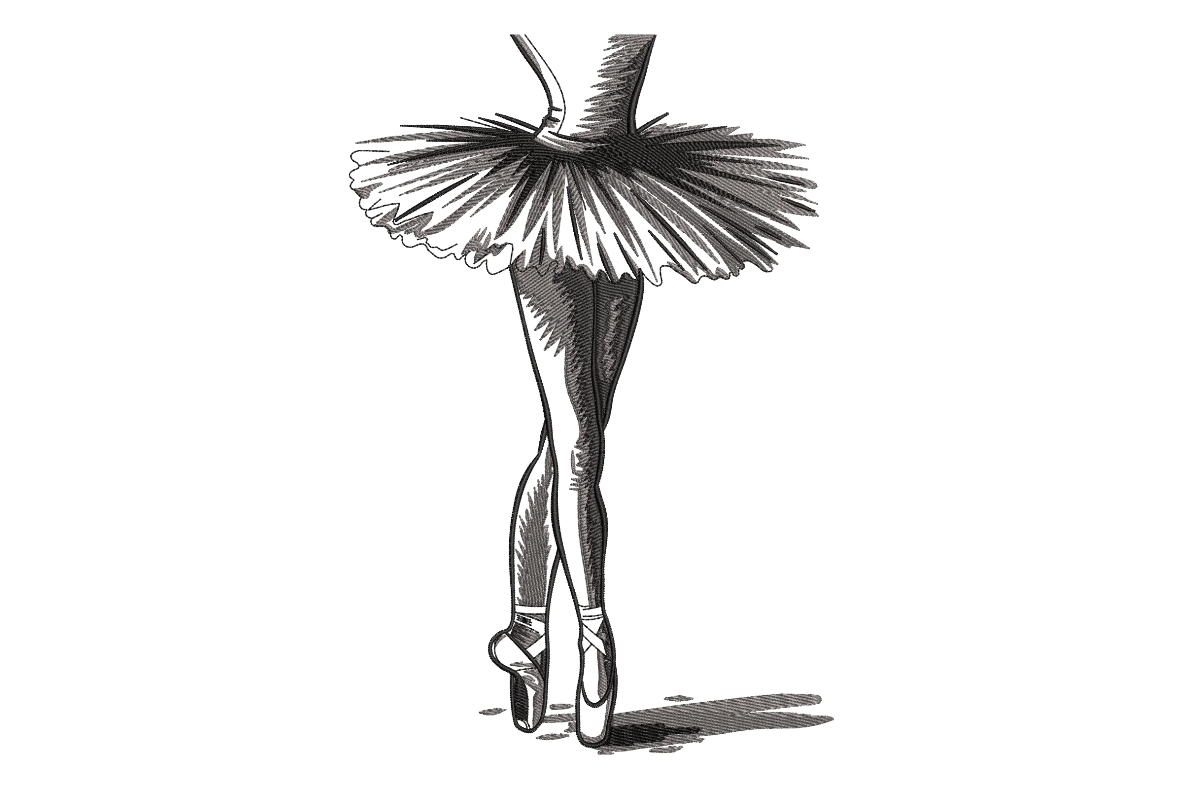 Ballerina Girl Dancing Embroidery Design