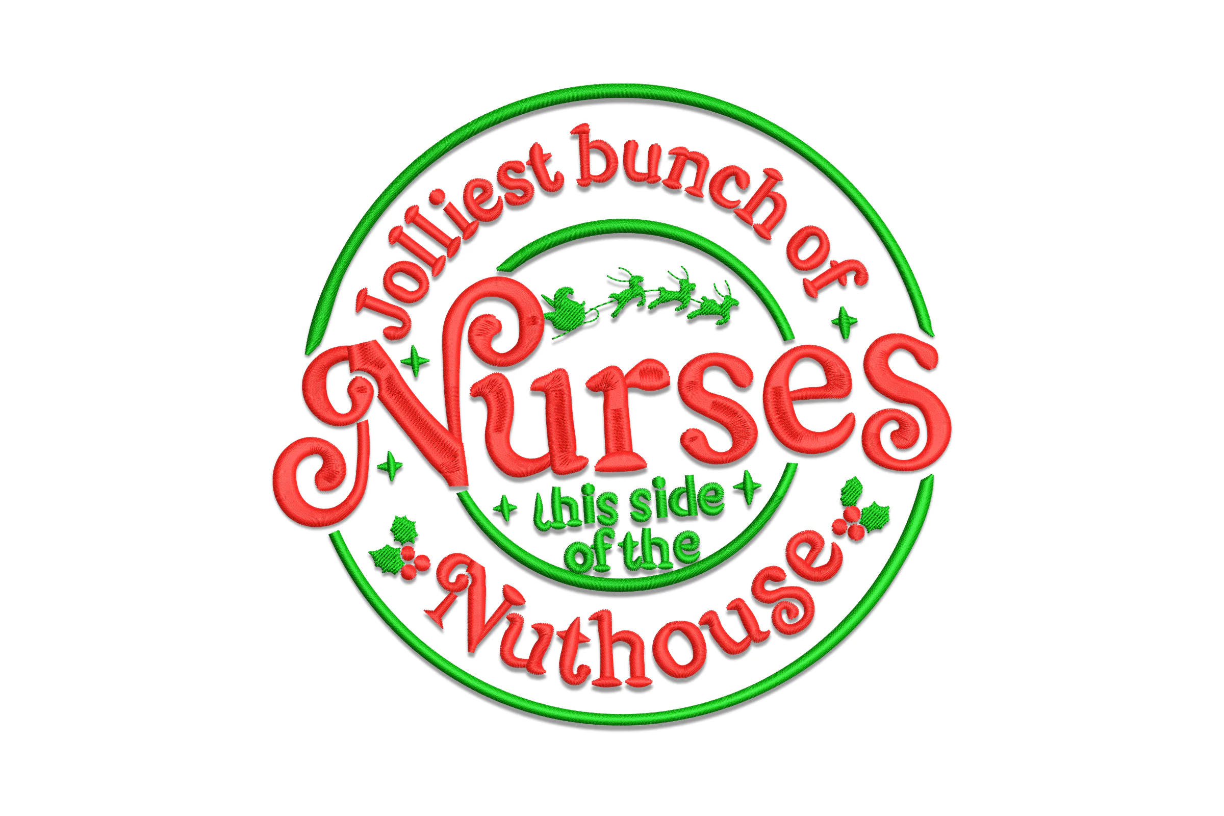 Nurse Christmas Embroidery Design File