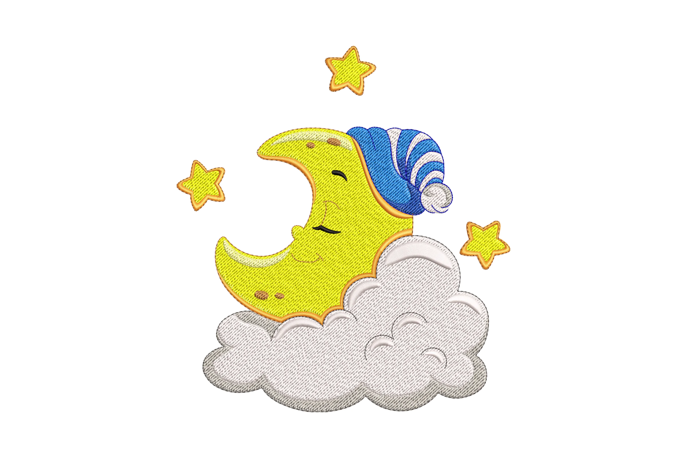 Sleeping Moon Embroidery Design