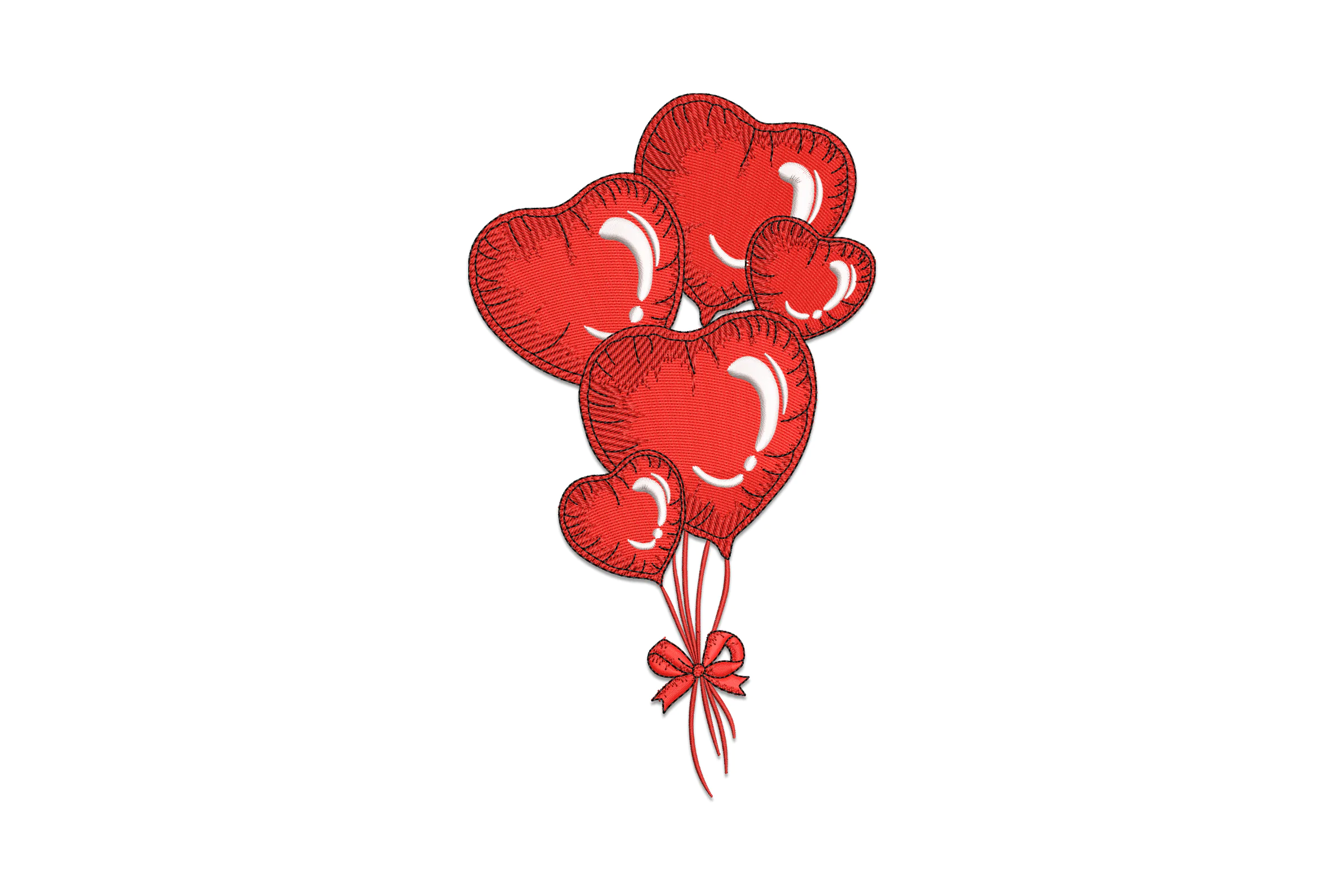 Heart Balloons Digital Embroidery Design