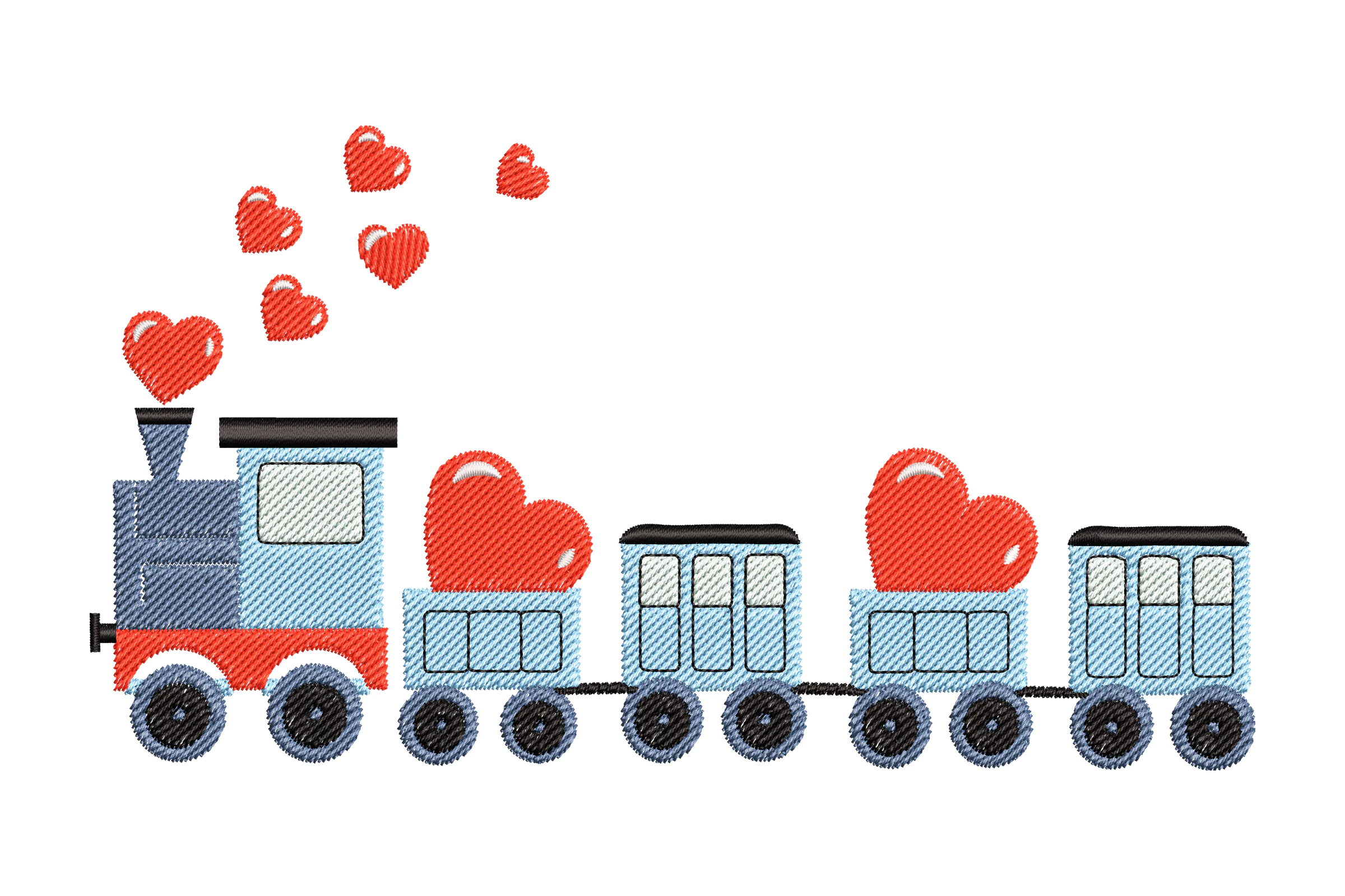 Love Train Embroidery Design