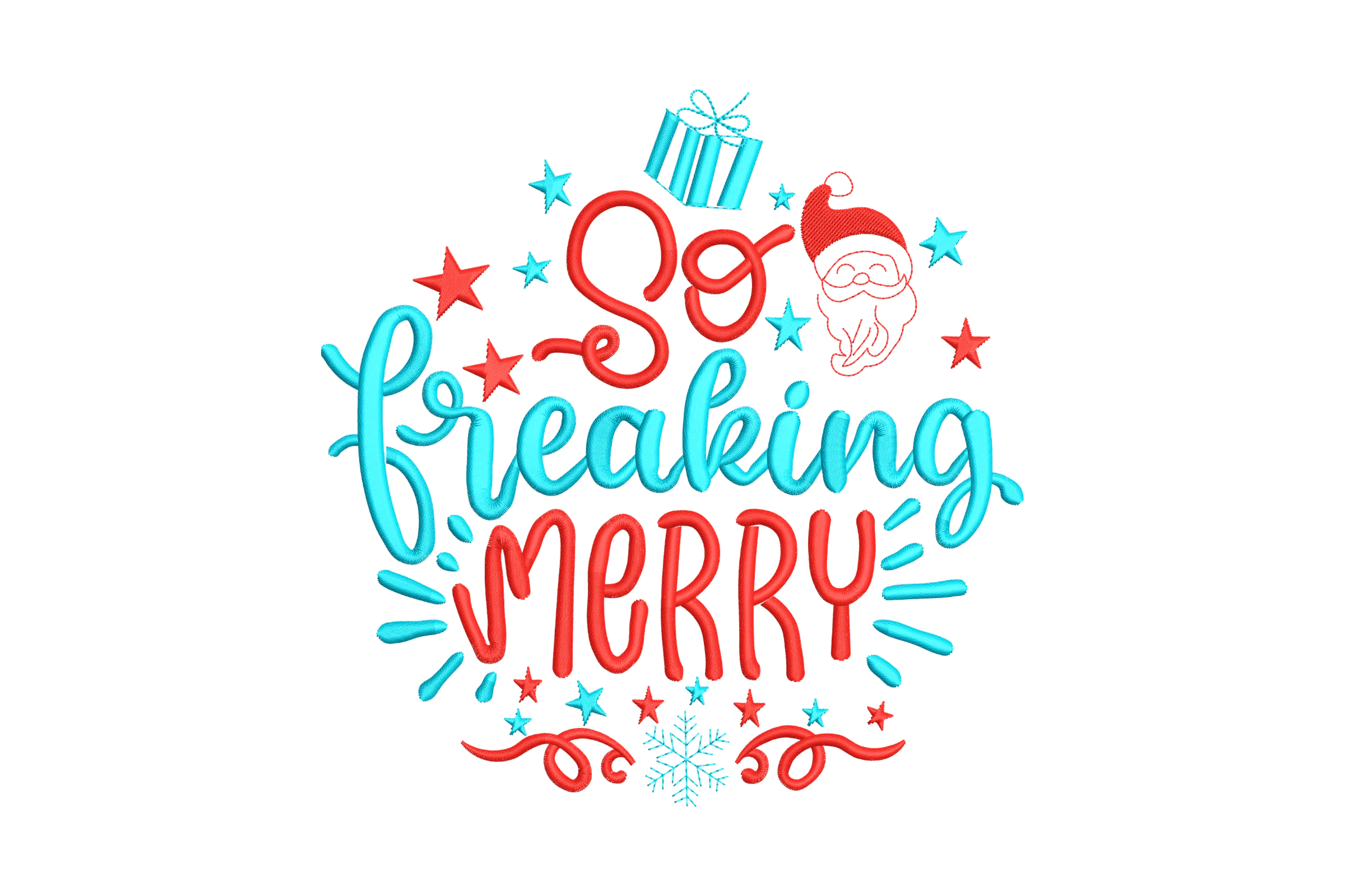 So Freaking Merry Christmas Embroidery Design