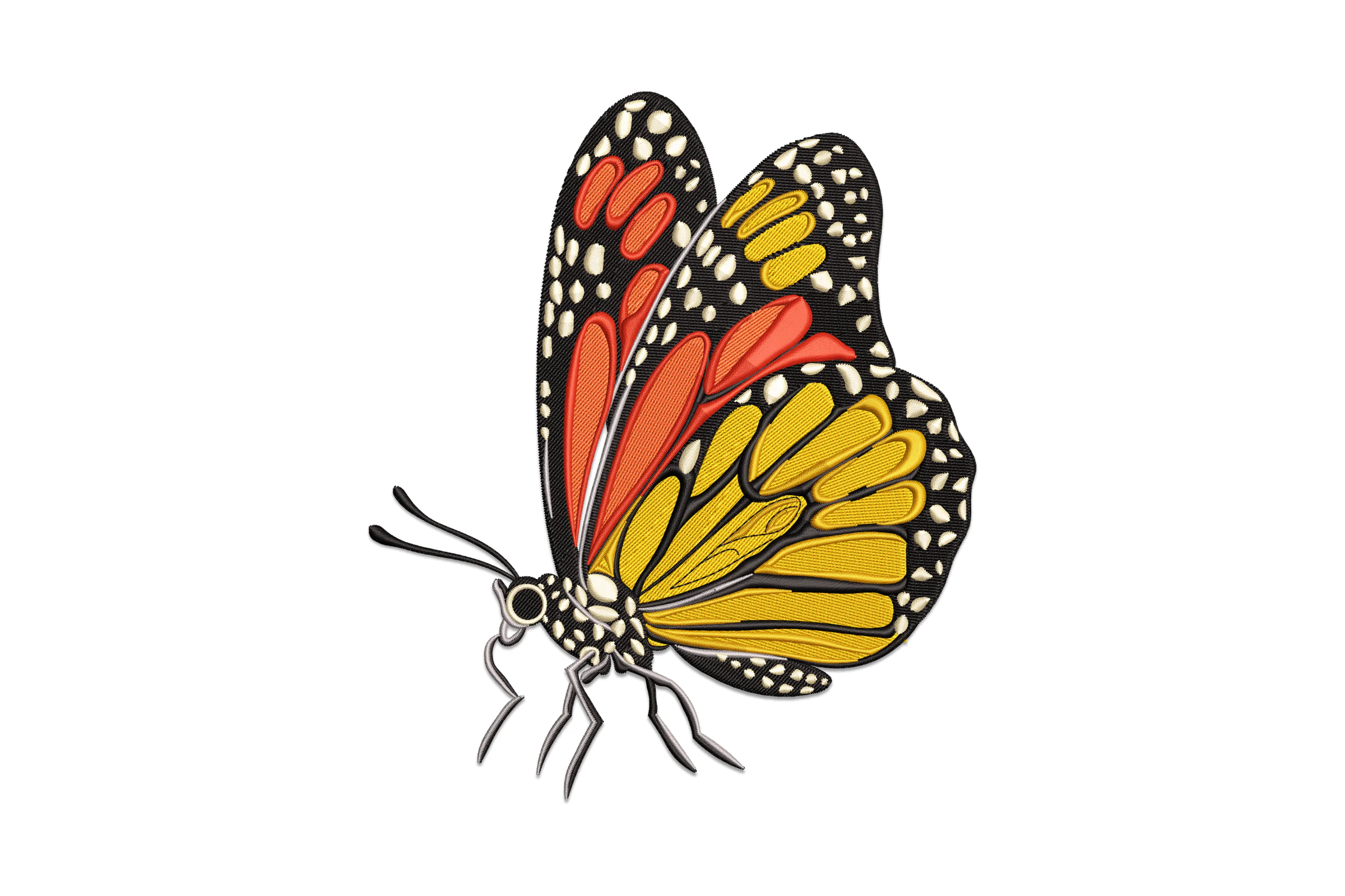 Monarch Butterfly Embroidery Design Pattern