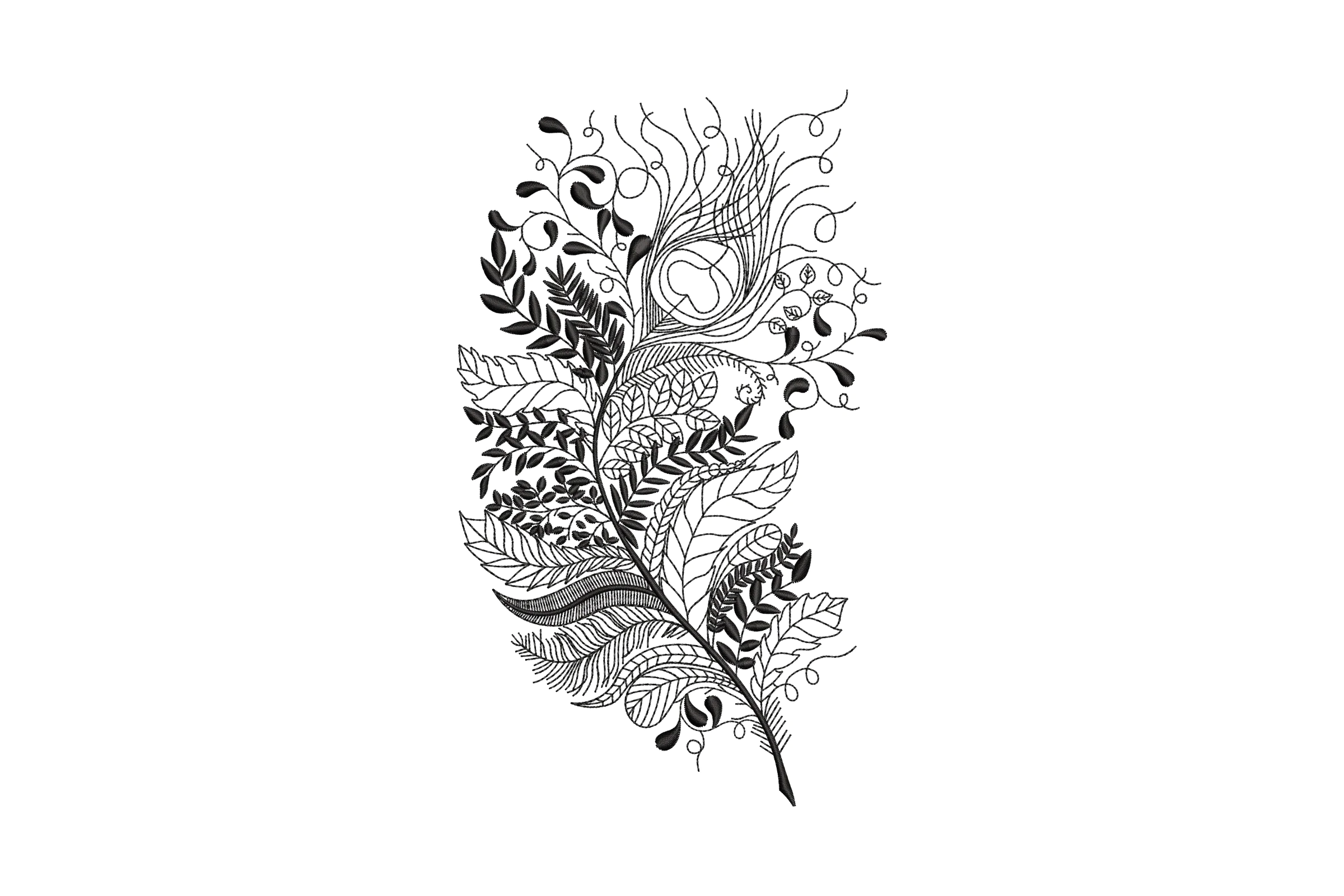 Feather Embroidery Design