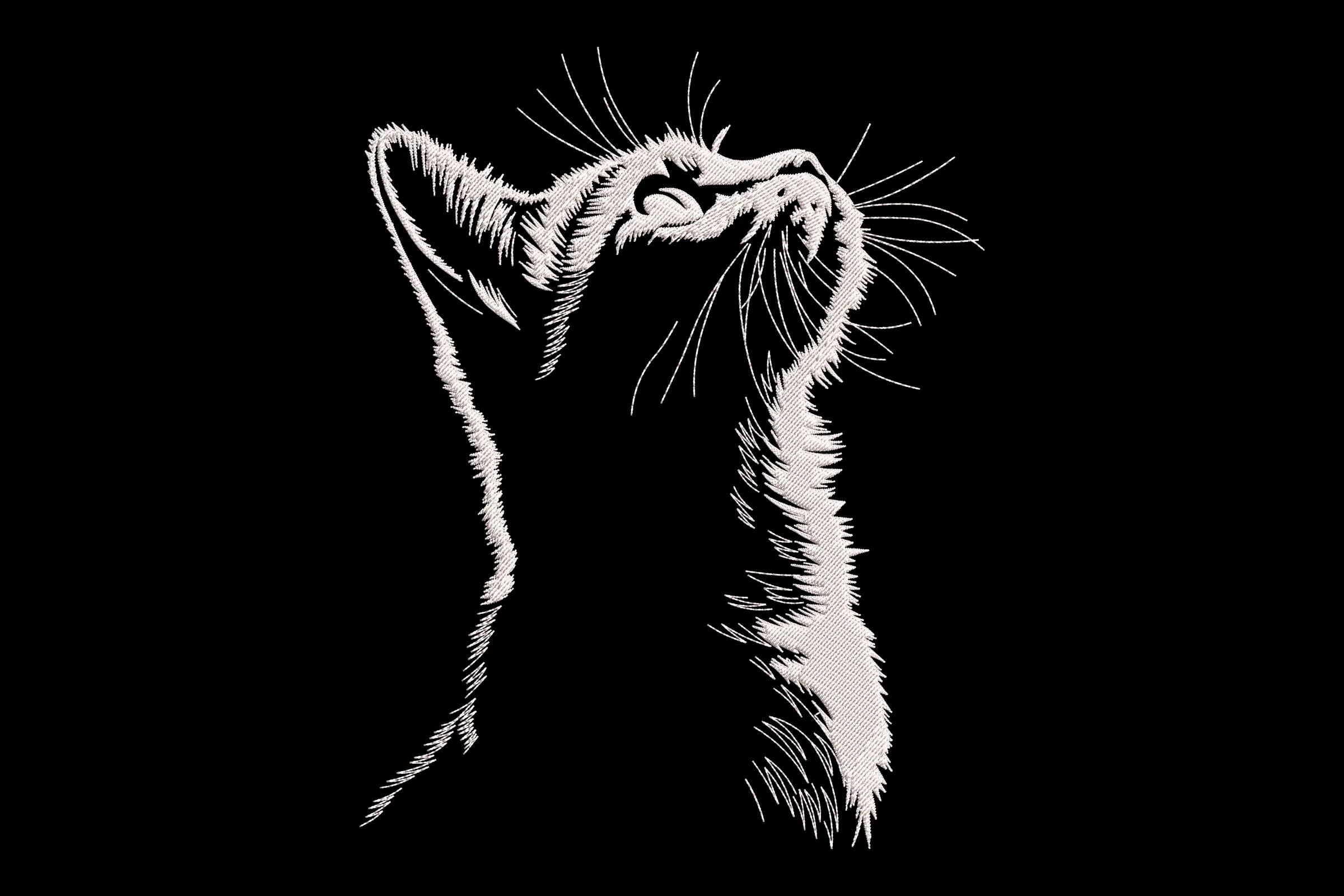 Graceful Cat Embroidery Design