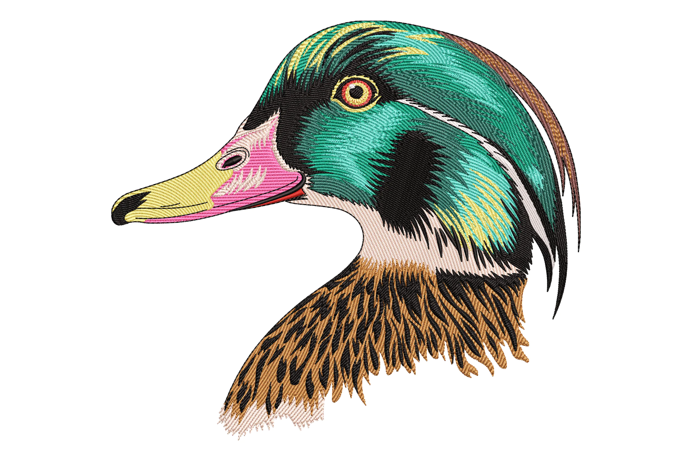 Wood Duck Head Embroidery Design
