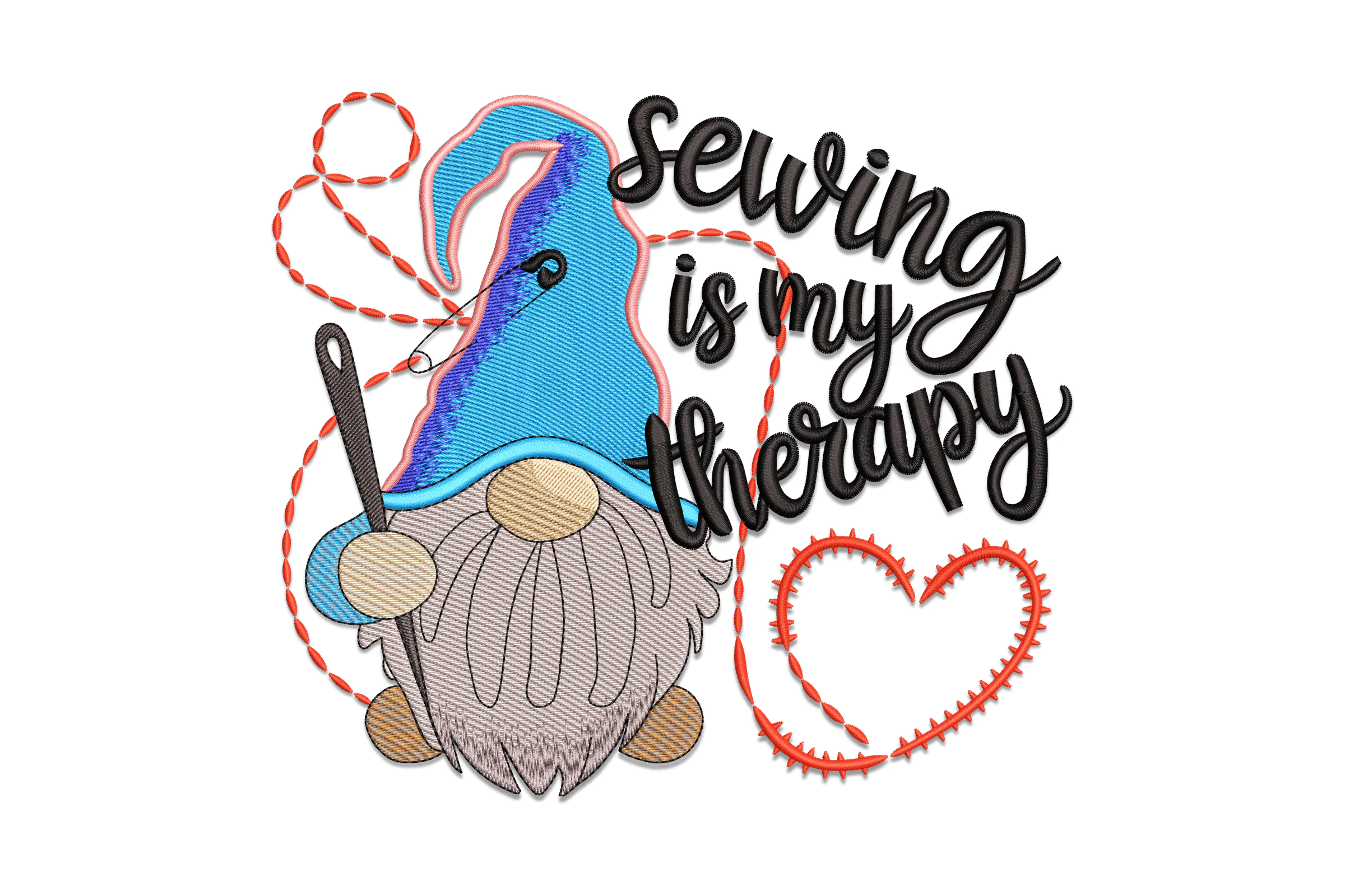 Sewing is My Therapy Embroidery Design