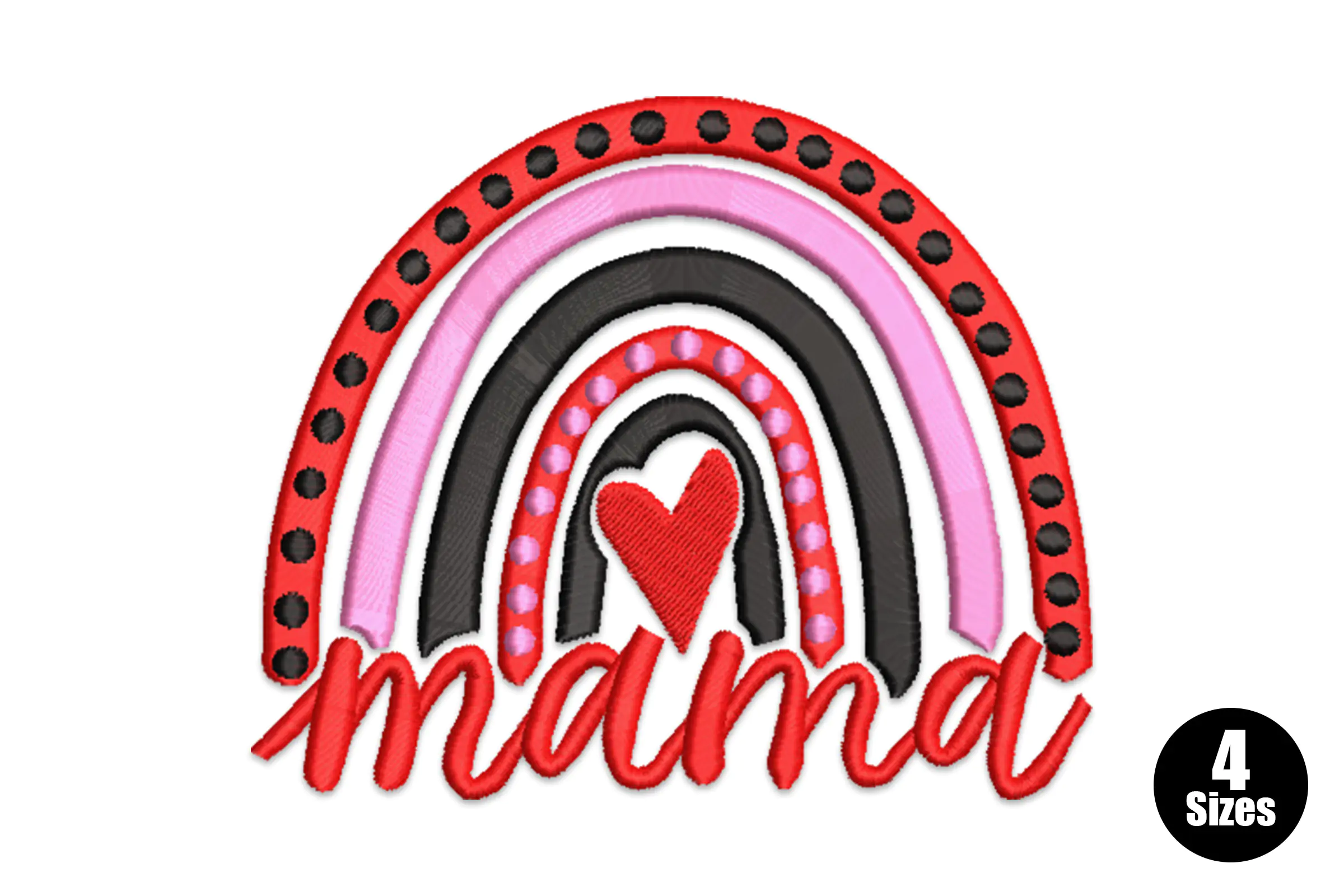 Mama Rainbow Embroidery Design