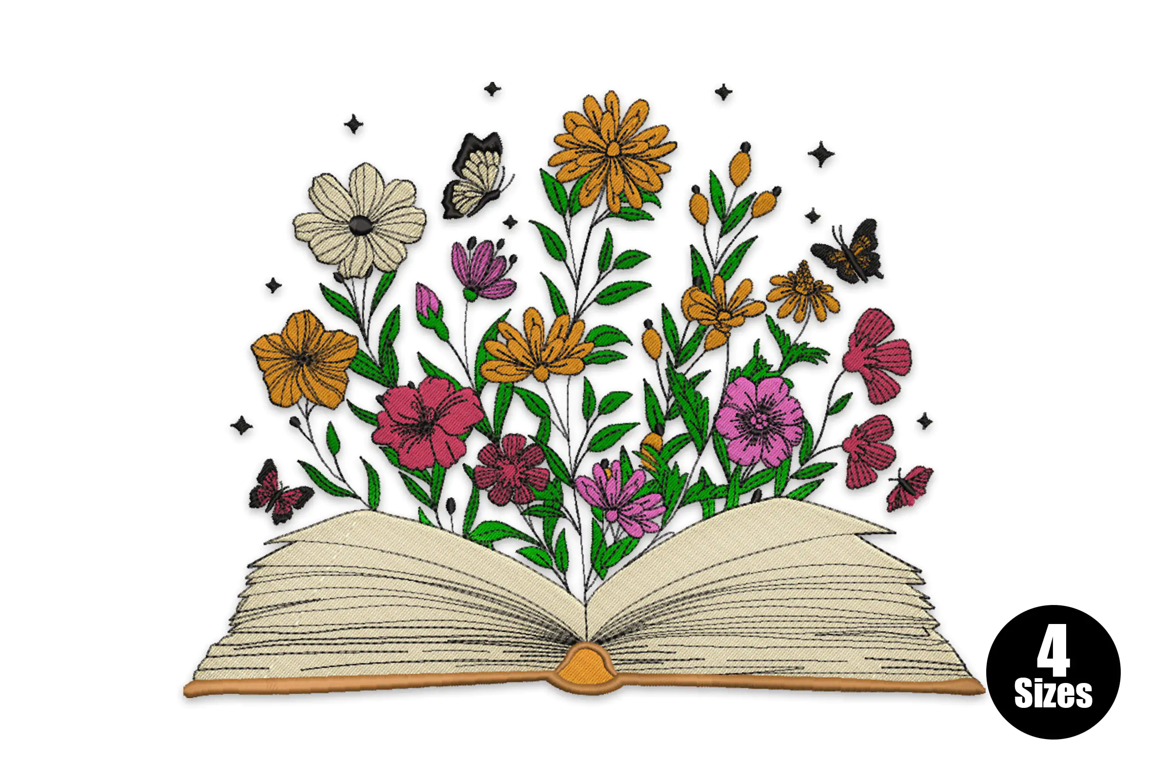 Floral Book Machine Embroidery File