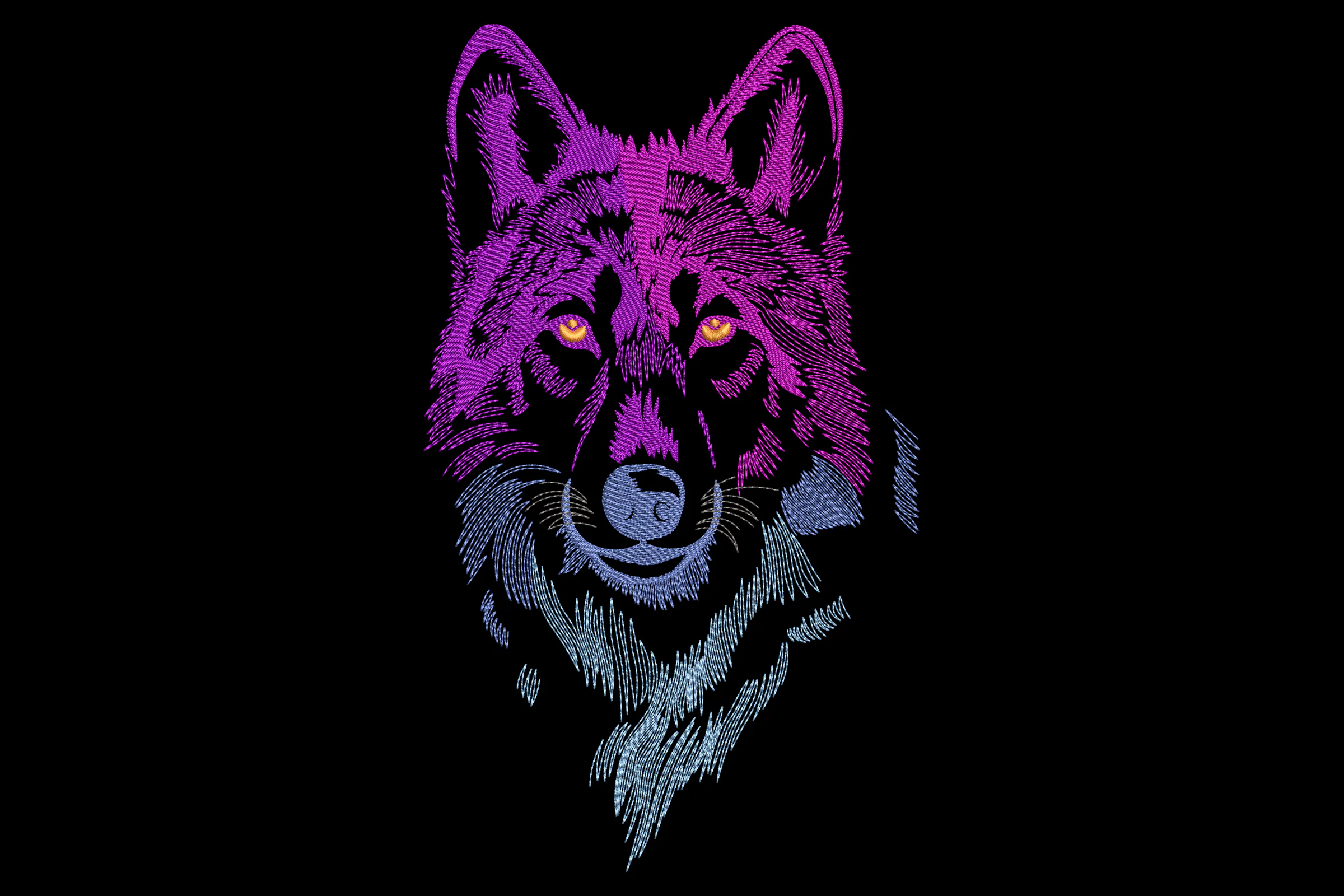 Mystic Wolf Embroidery Design