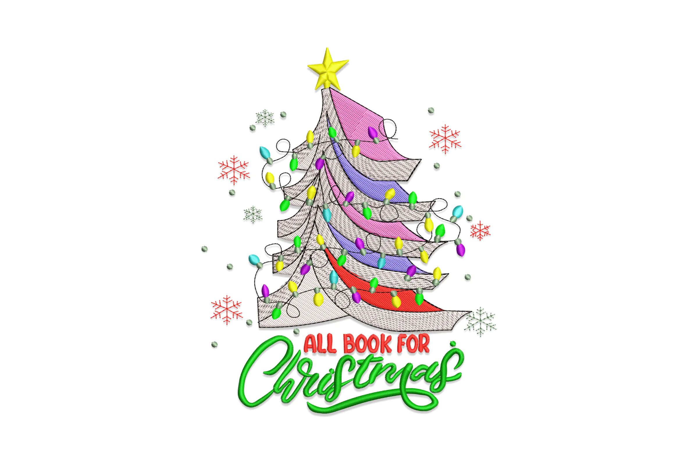 Christmas Books Embroidery Design