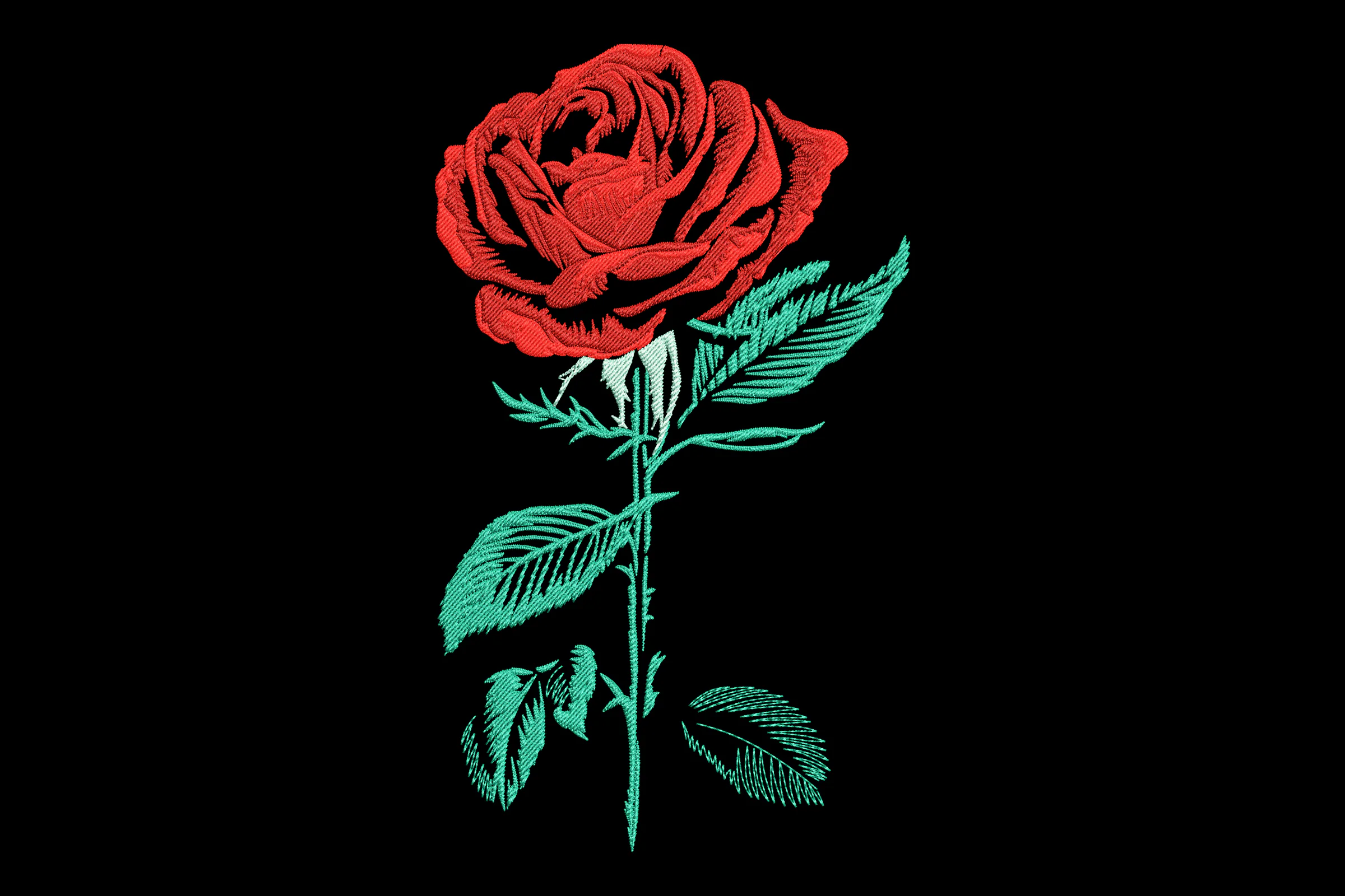 Red Rose Embroidery Design Pattern