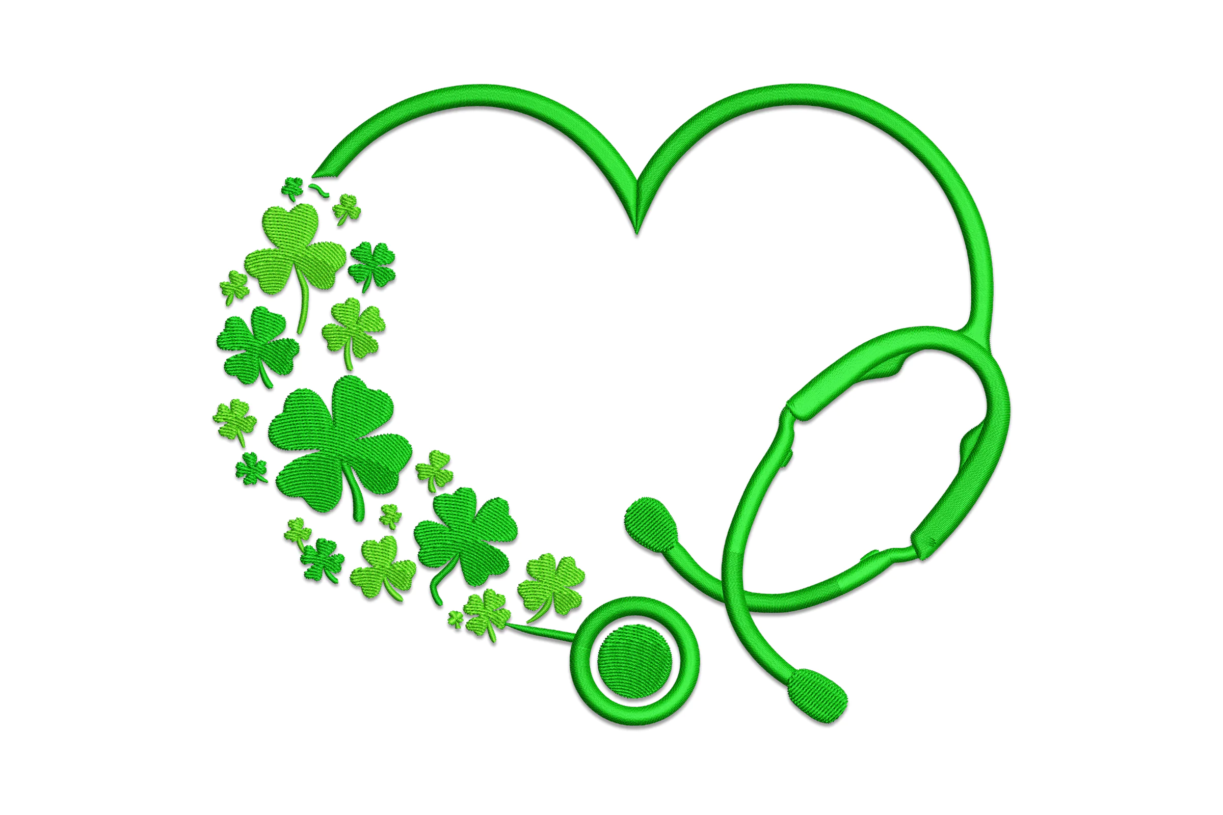 Shamrock Stethoscope Embroidery Design
