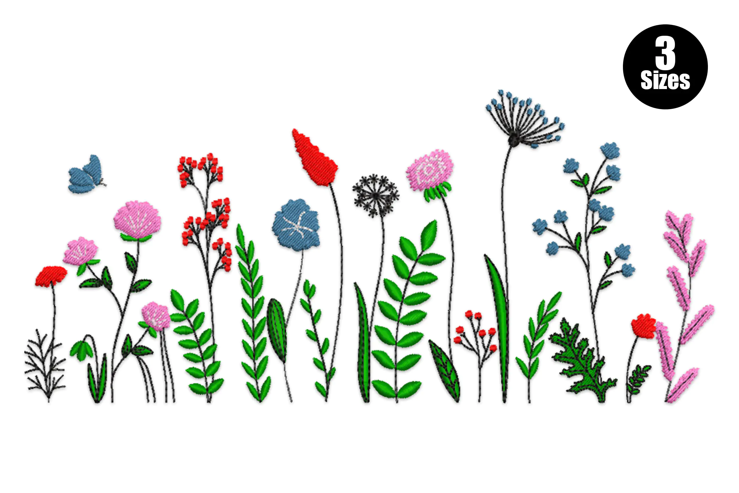 Wildflower Embroidery Design File