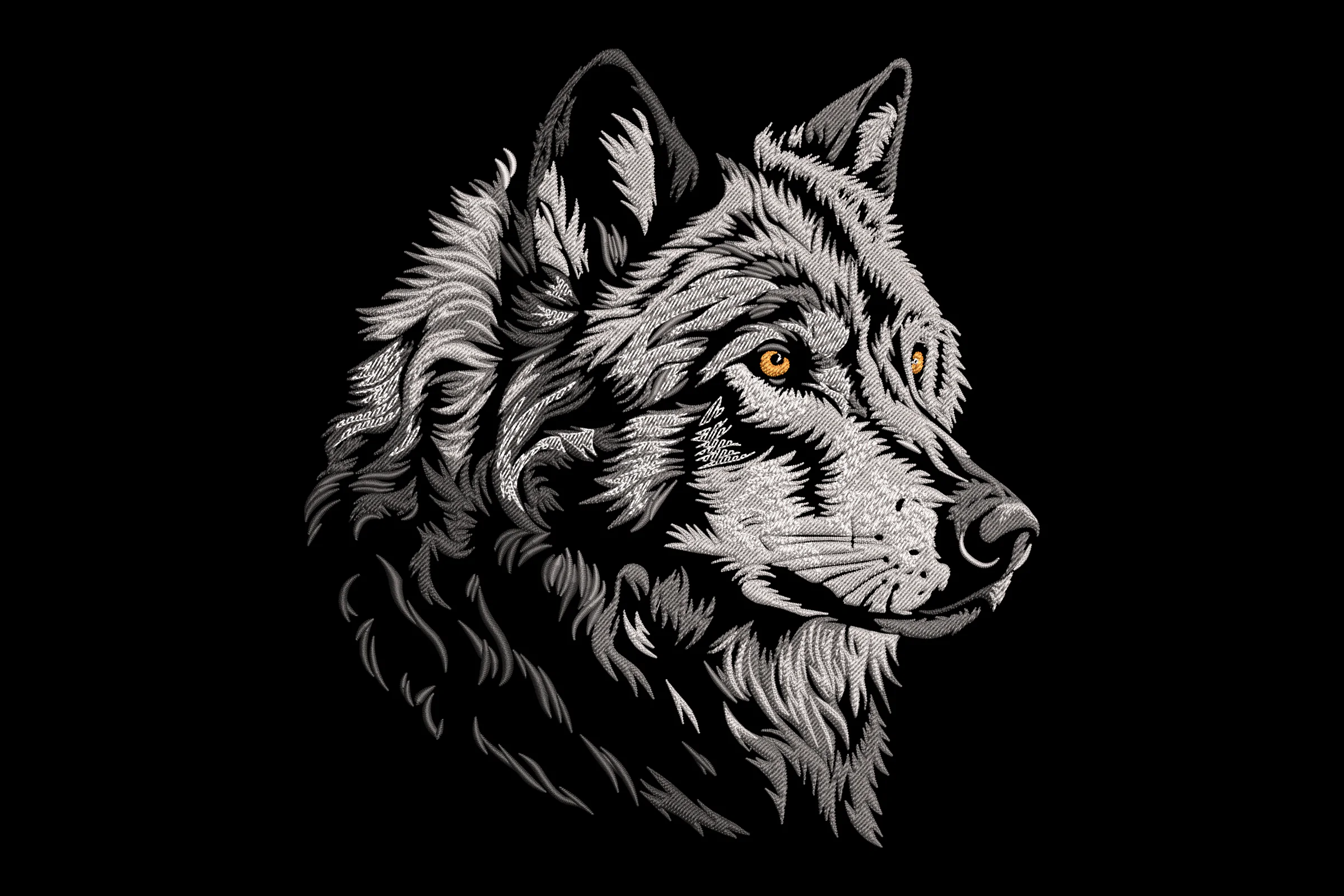 Wolf Head Embroidery Design File