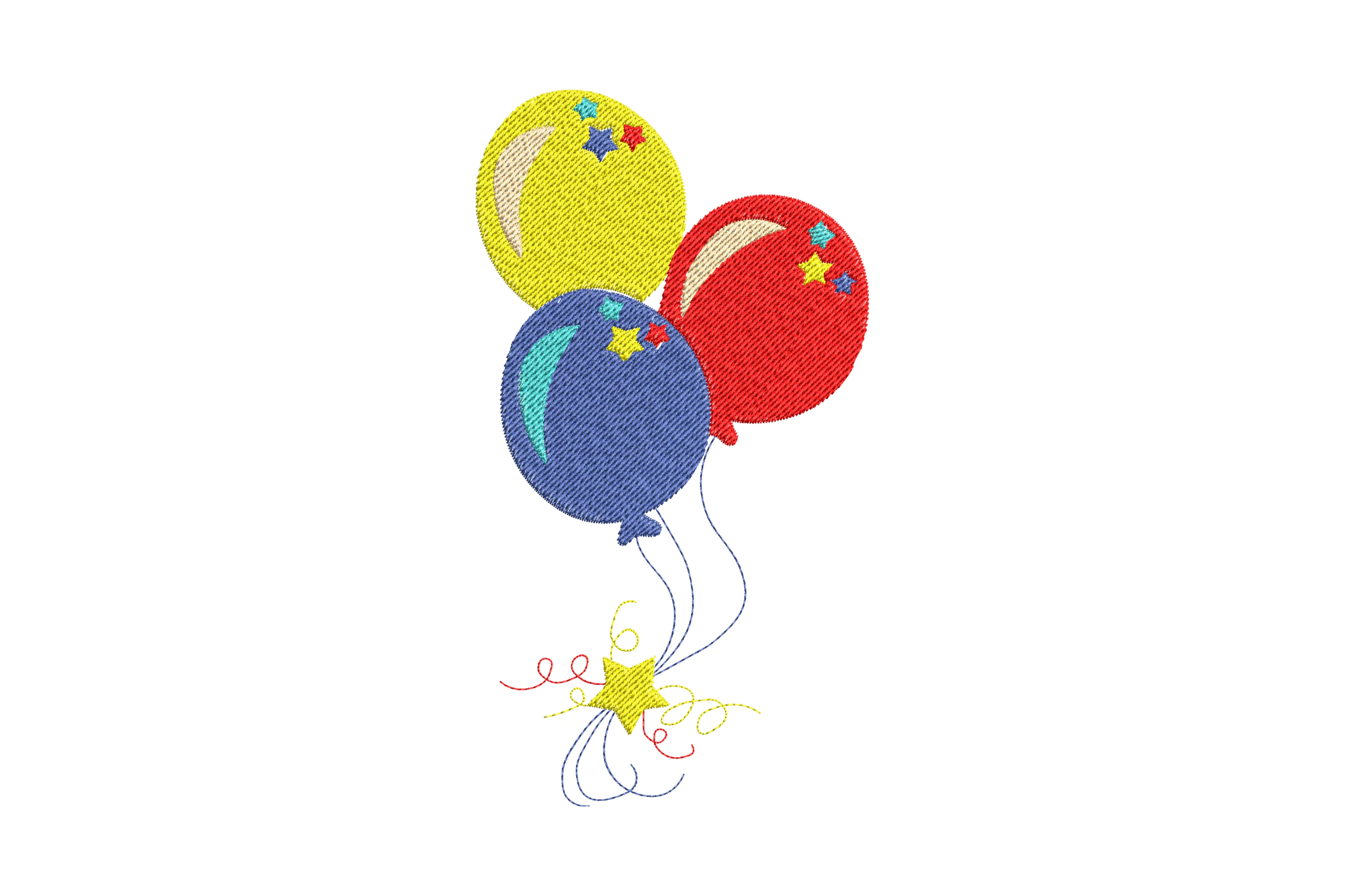 Birthday Balloons Machine  Embroidery Design