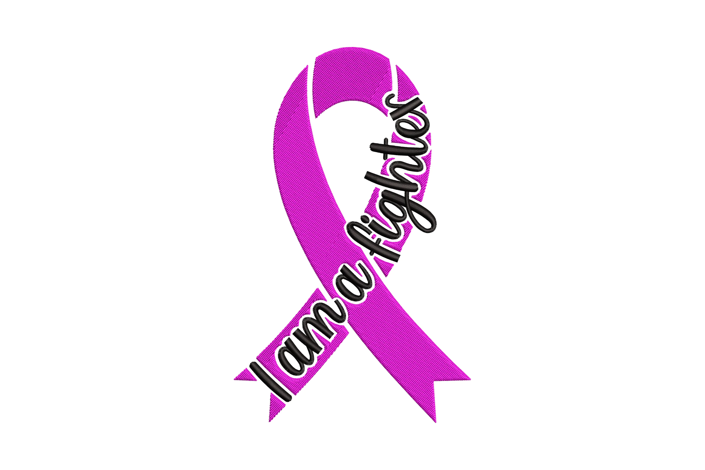 I Am a Fighter Pink Ribbon Embroidery Design