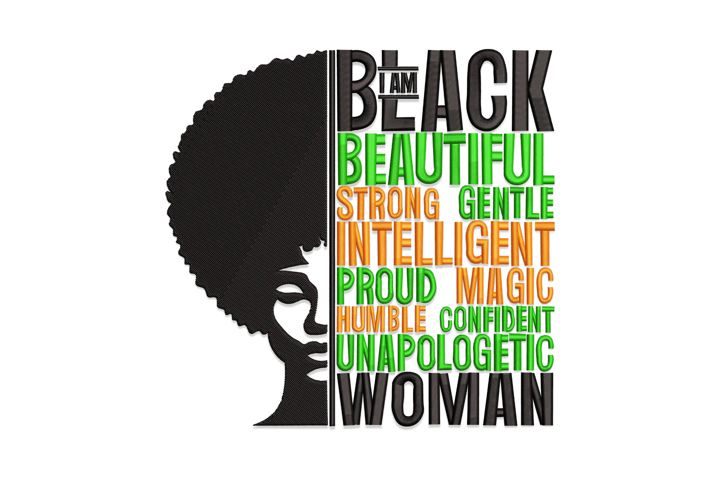 Black Woman Quote Embroidery File