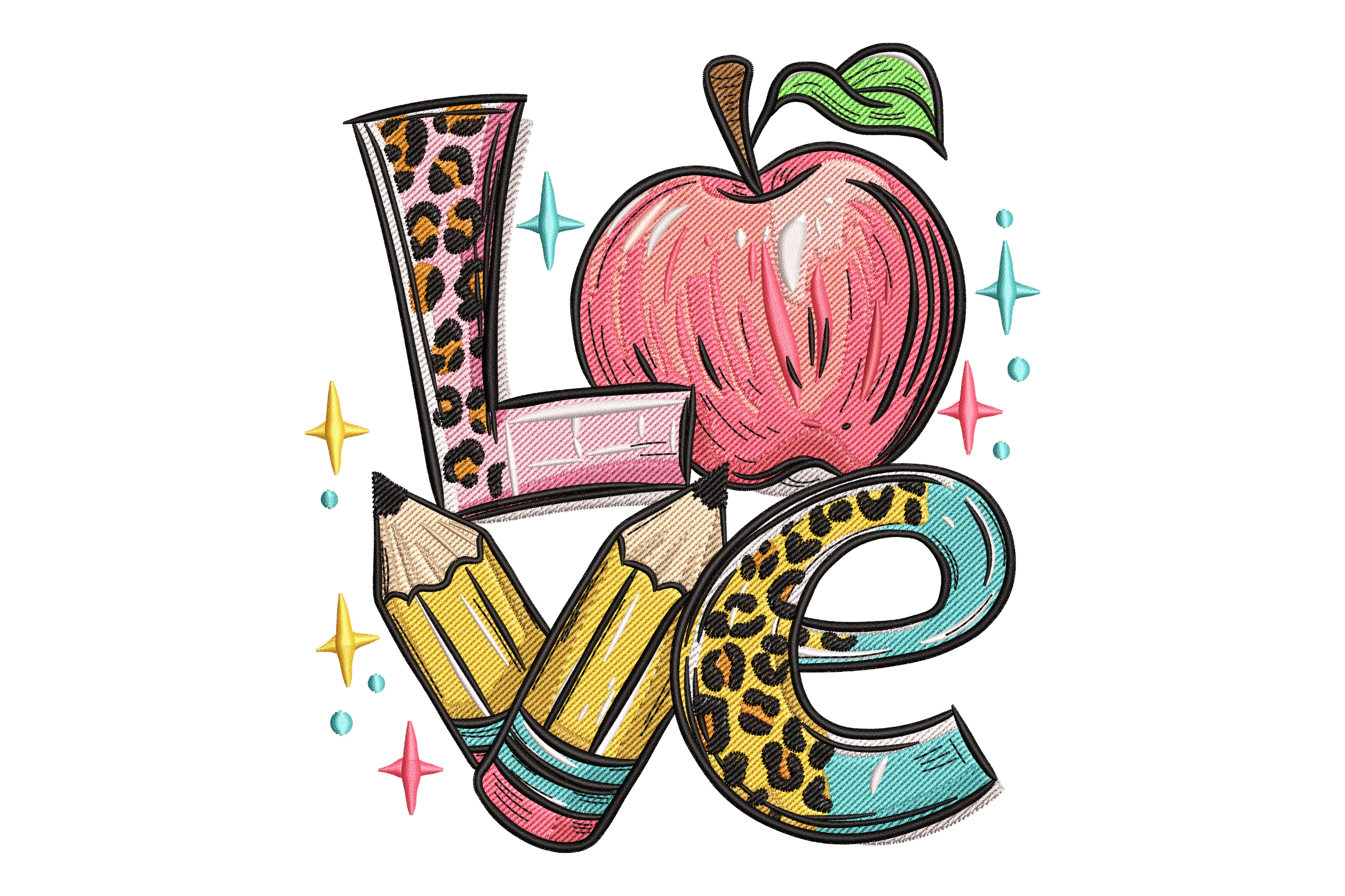 Love Teacher Embroidery Design