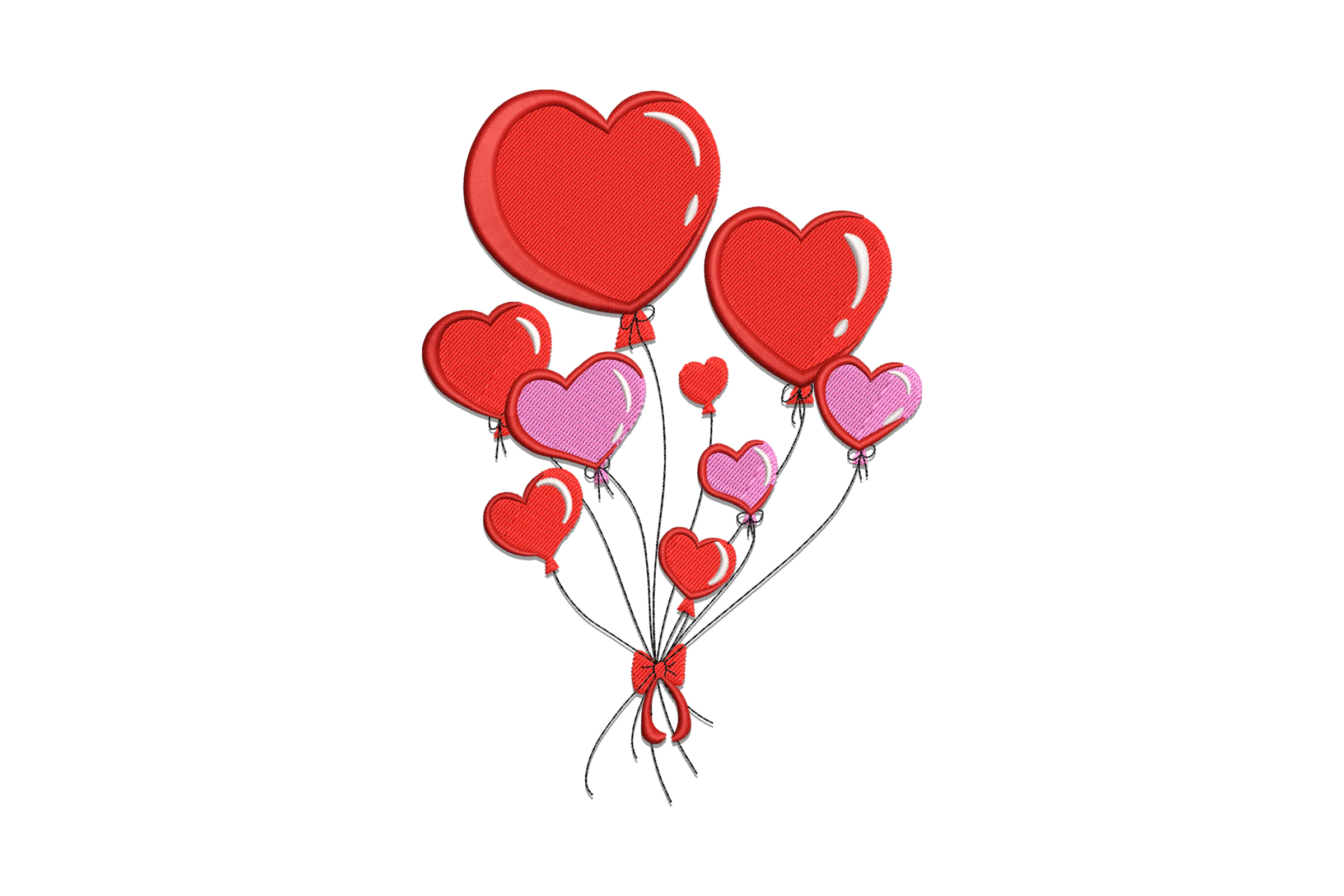 Heart Balloons Embroidery Design