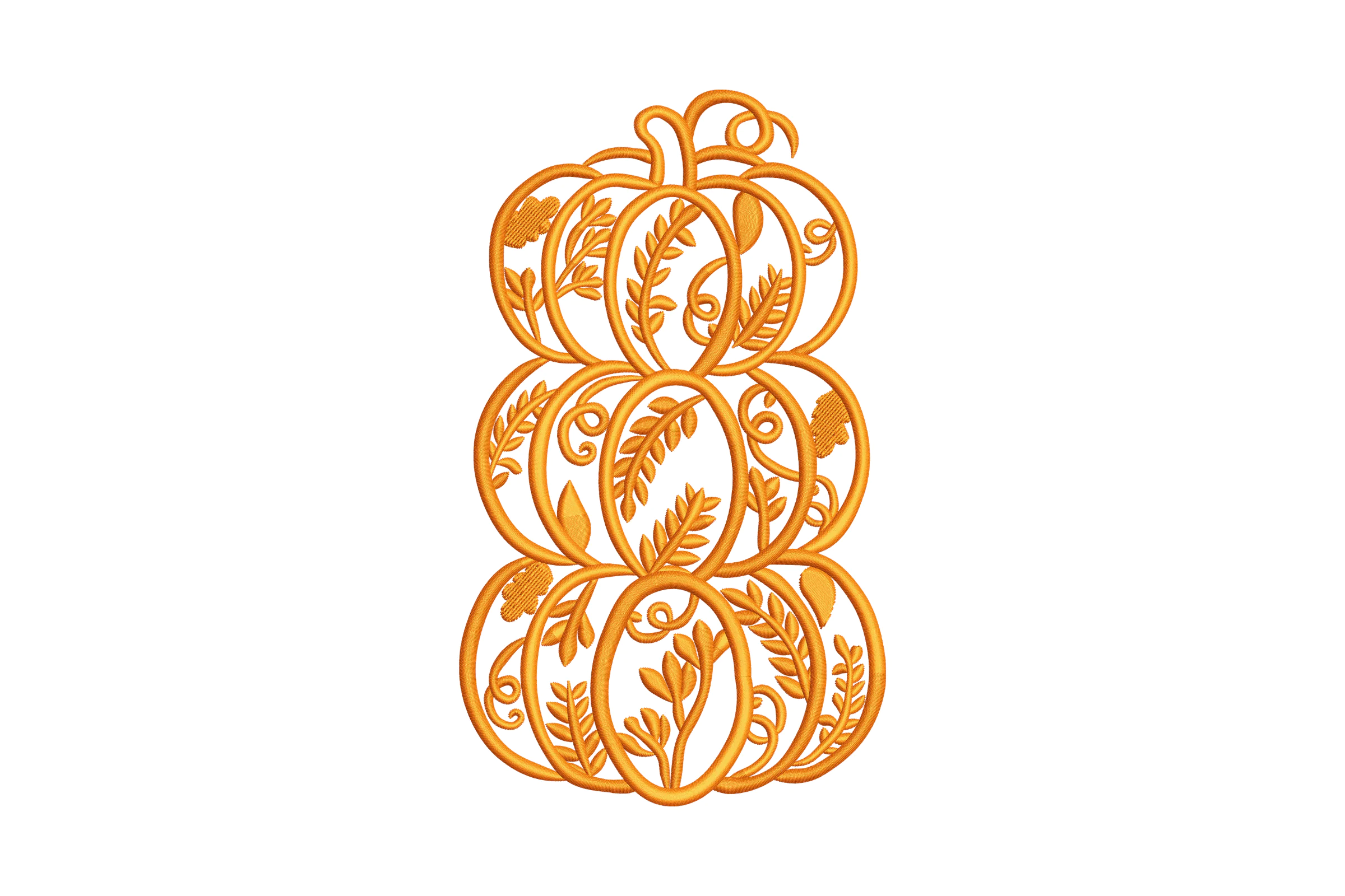 Stacked Floral Pumpkins Embroidery Design
