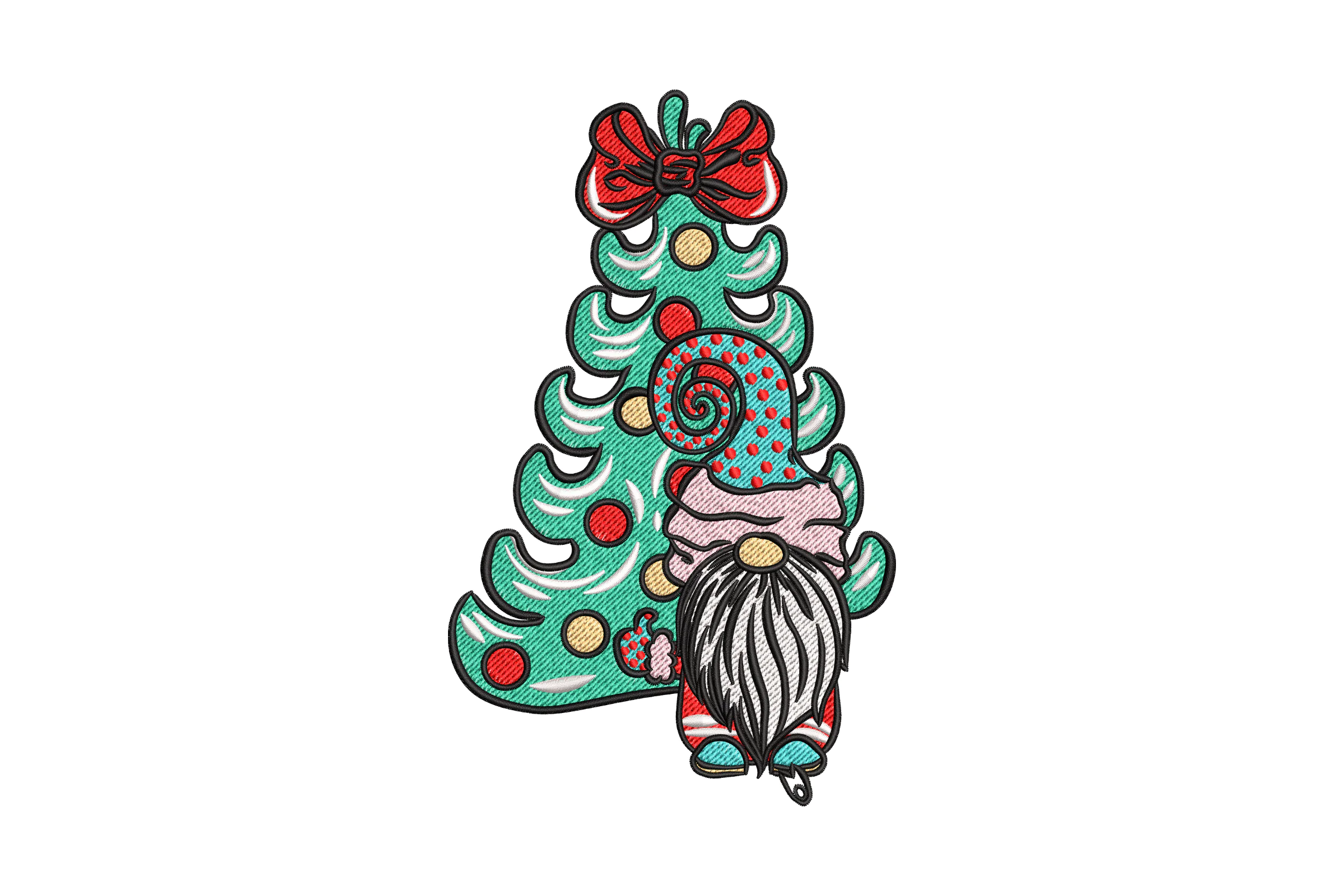 Christmas Tree and Gnome Embroidery File