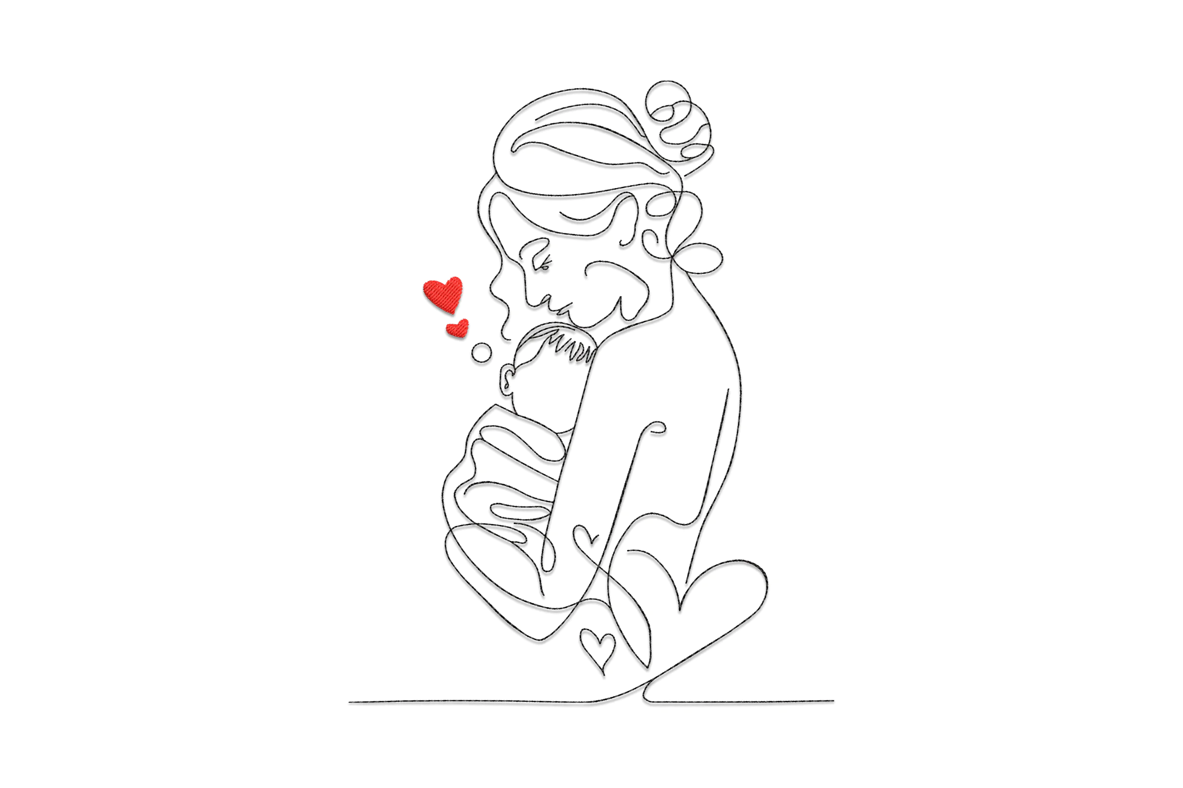 Newborn and Mom Embroidery Design
