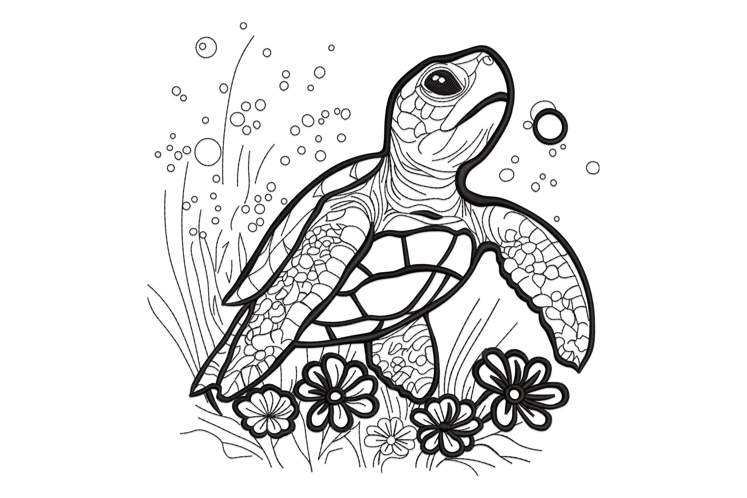 Turtle Embroidery Design
