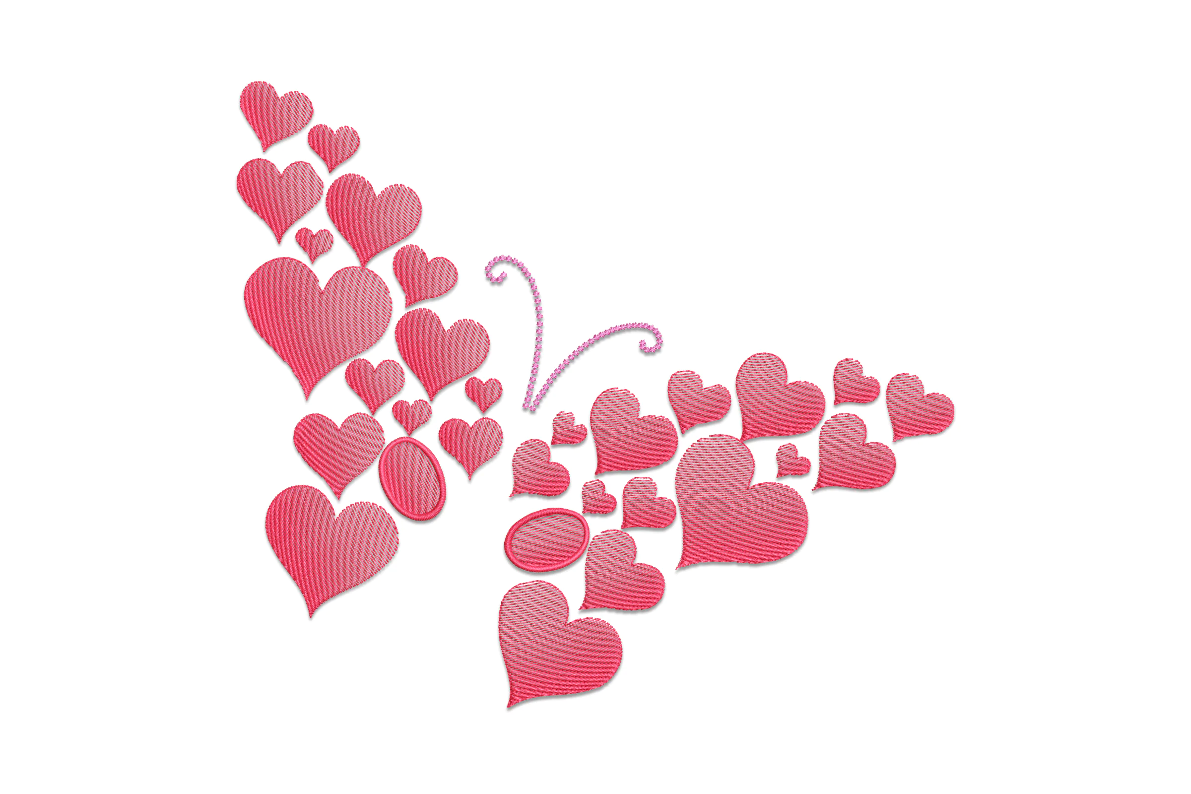 Heart Butterfly Embroidery Design File