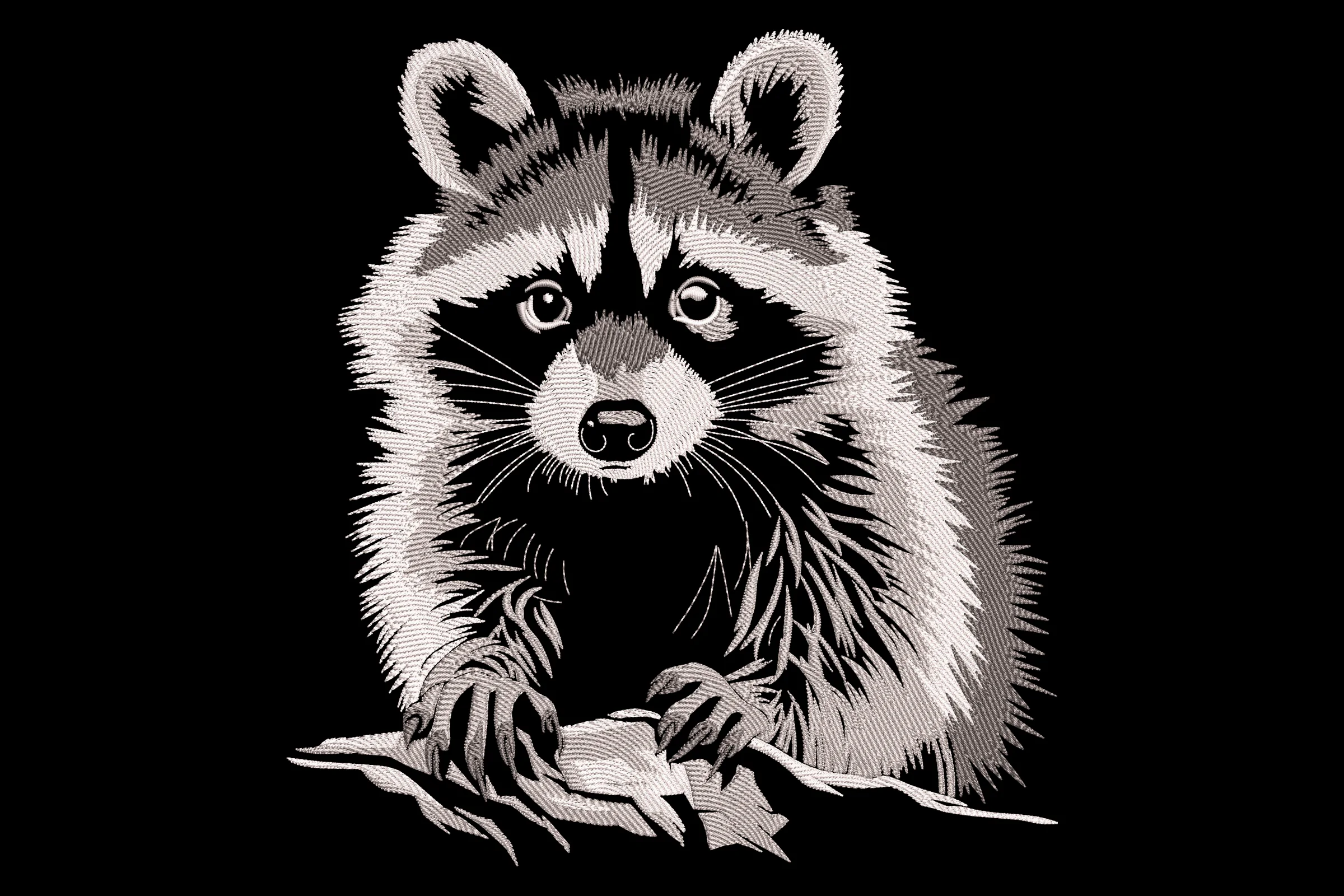 Raccoon Embroidery Design File