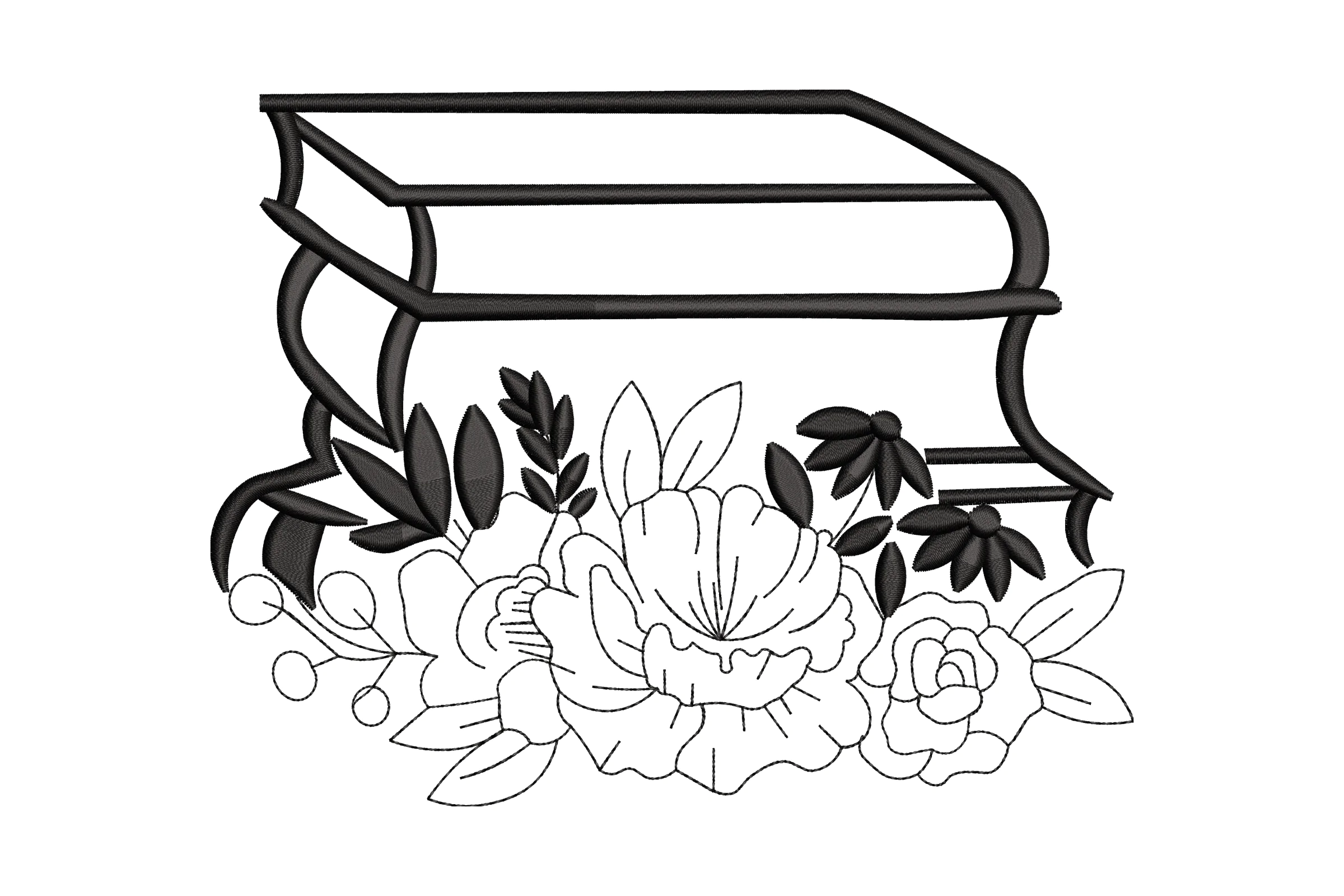 Flowers Book Embroidery Design