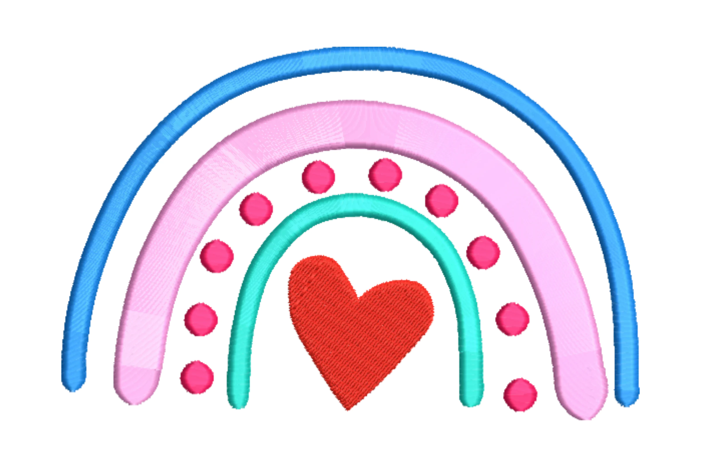 Rainbow Heart - Machine Embroidery Design