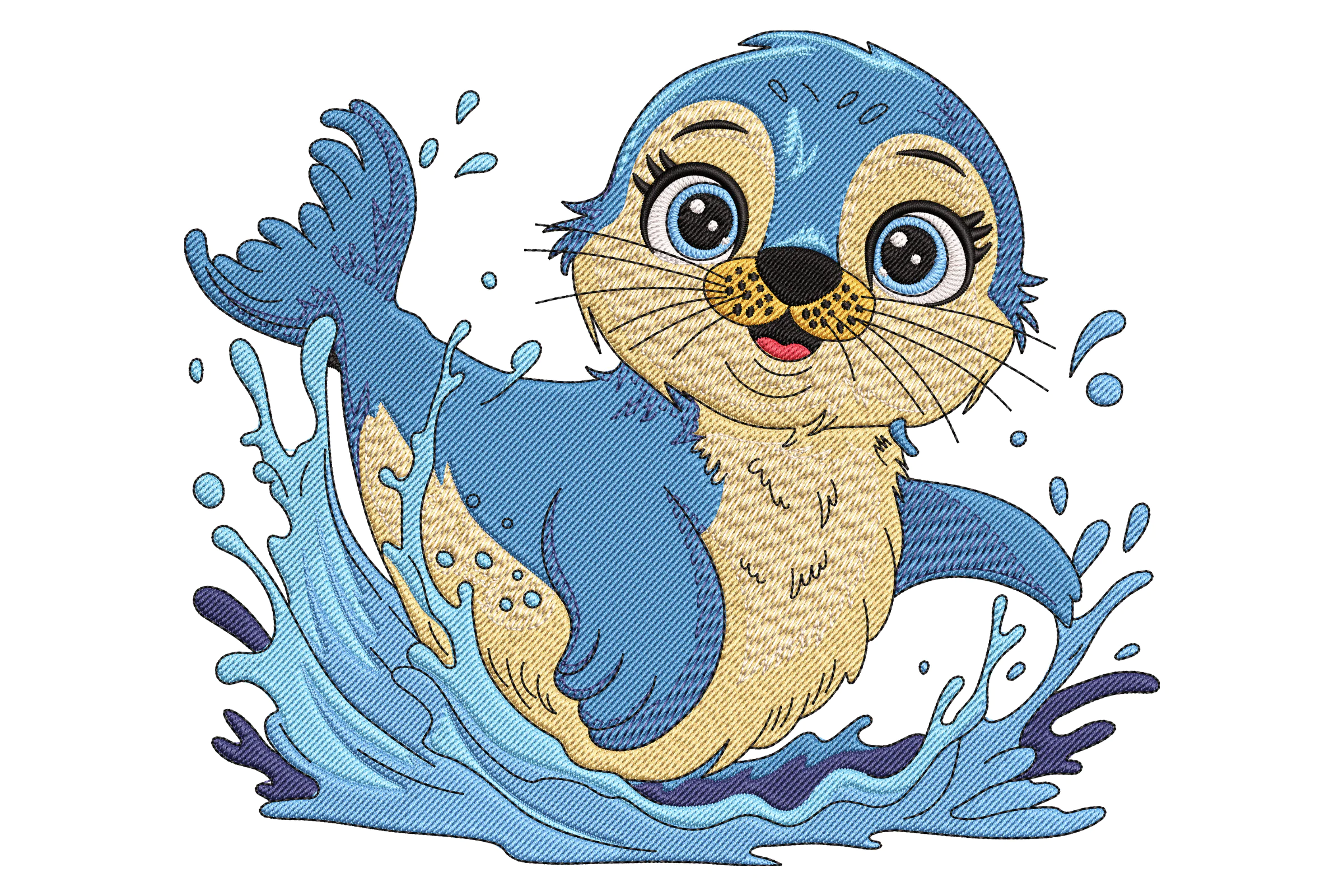 Cute Seal Embroidery Design