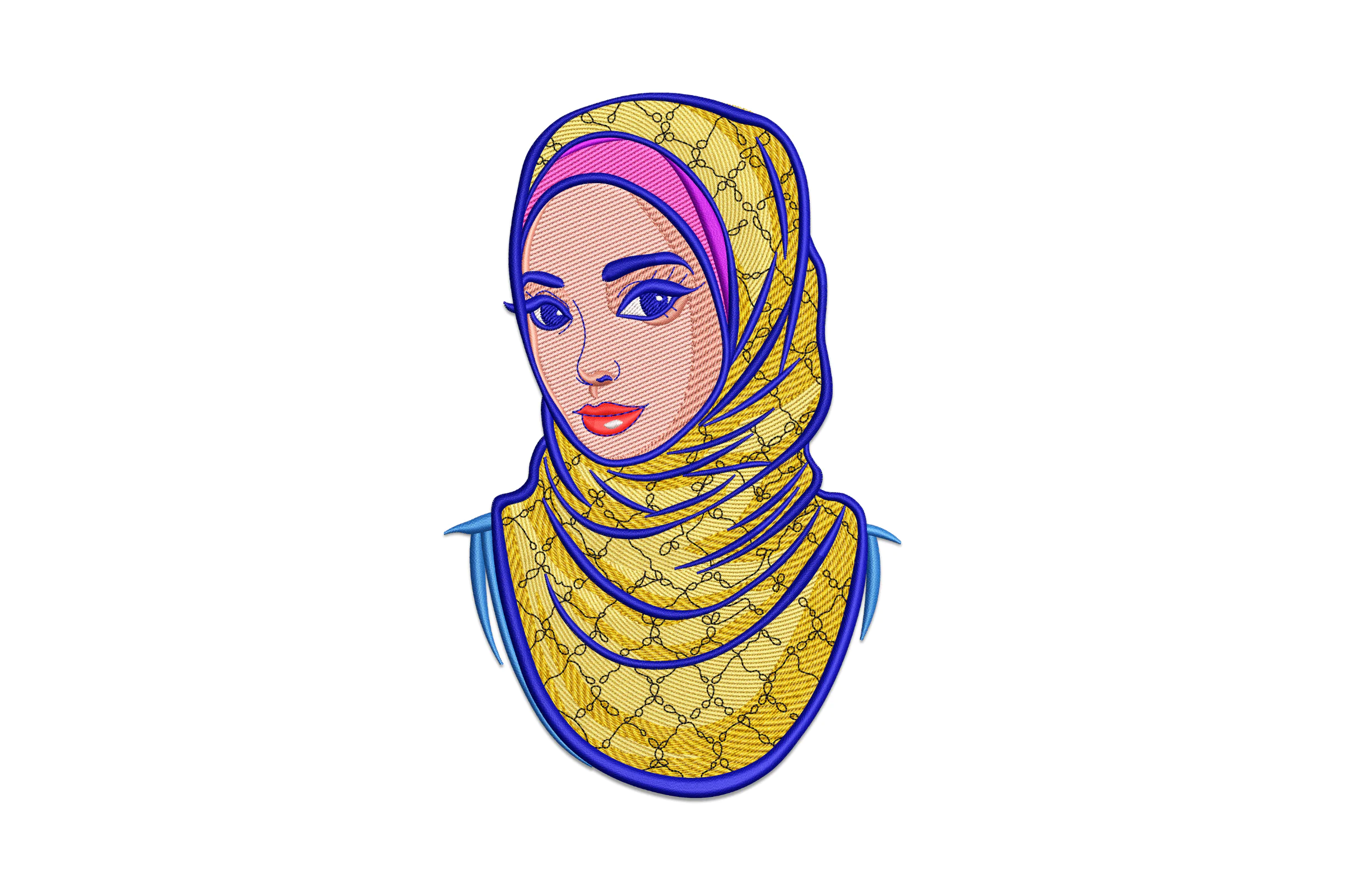 Hijab Woman Embroidery Design