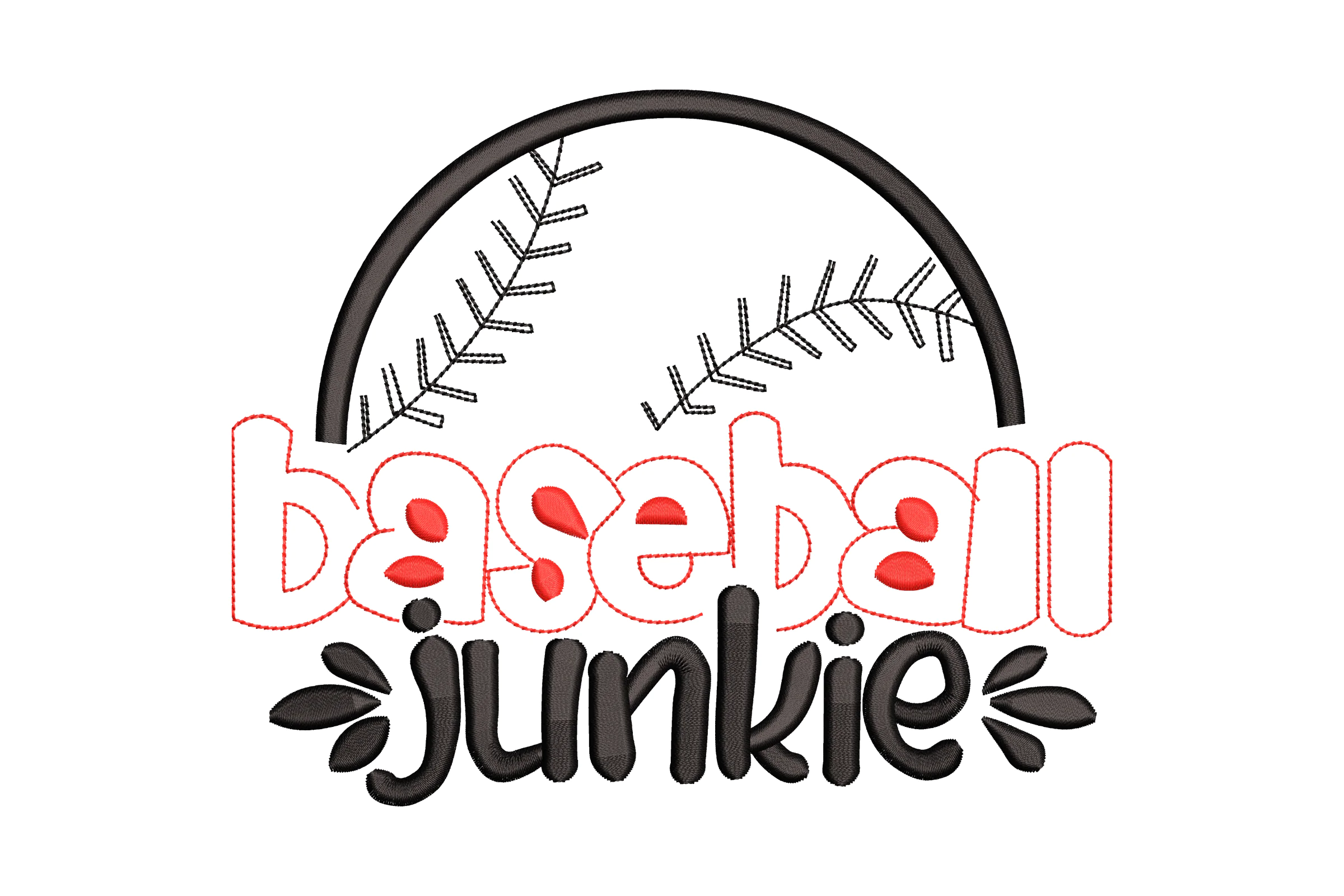 Baseball Junkie Embroidery Design