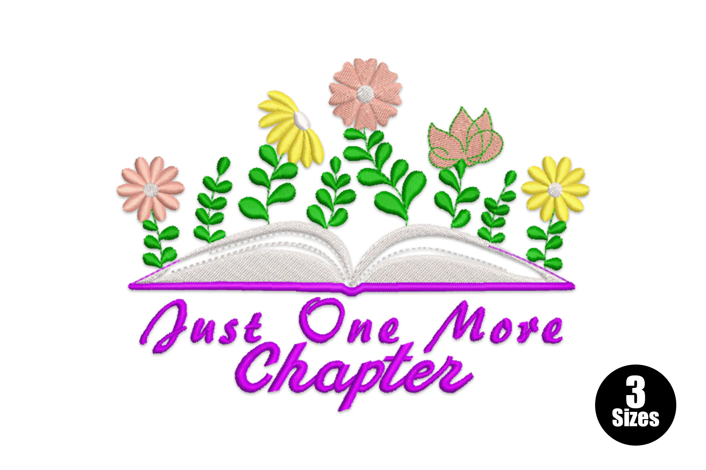 Open Book Flowers - Machine Embroidery Design