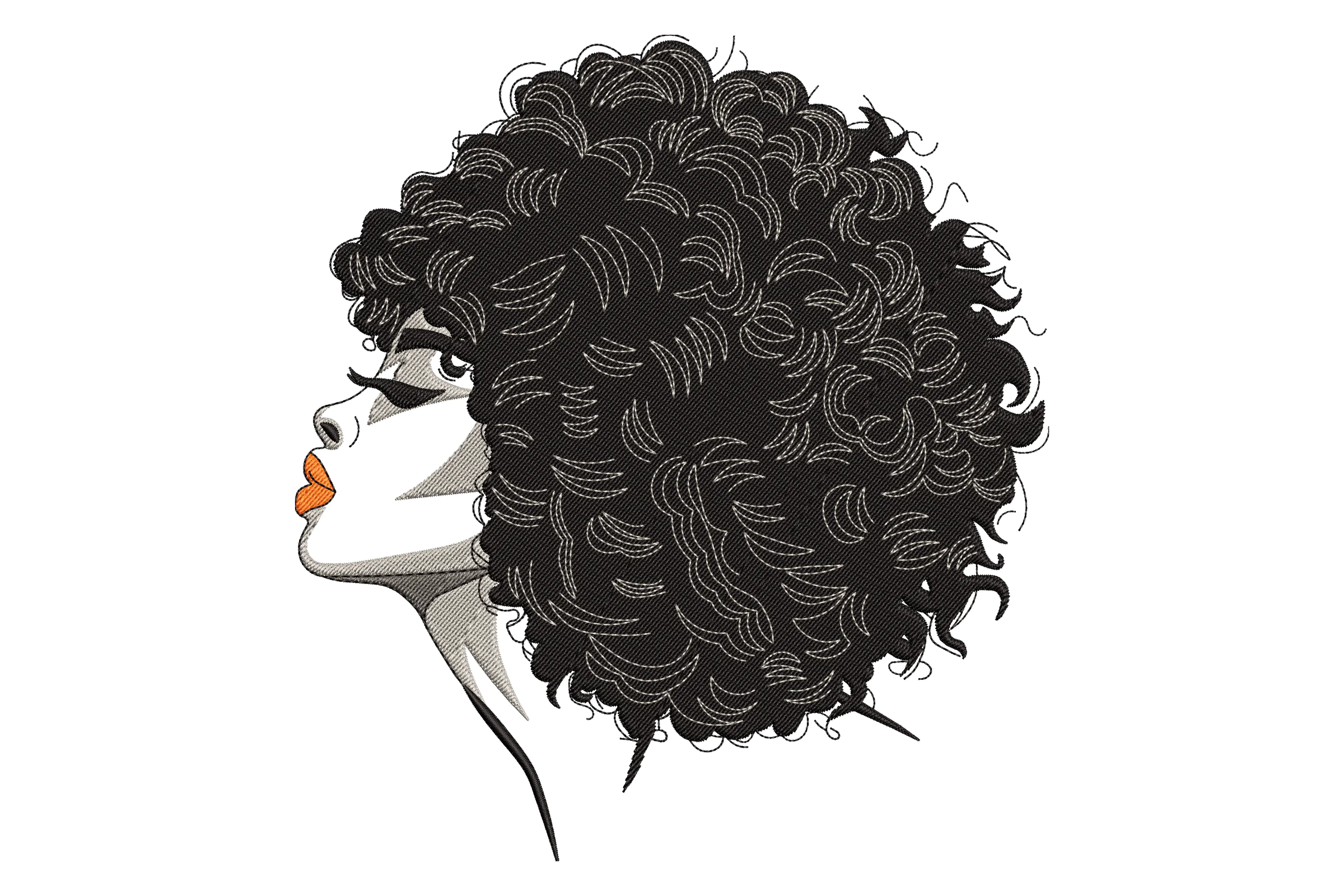 Afro Queen Embroidery Design File