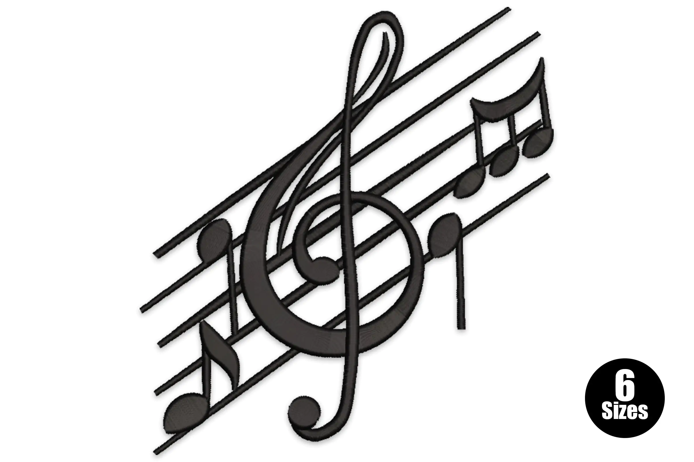 Musical Note Embroidery Design