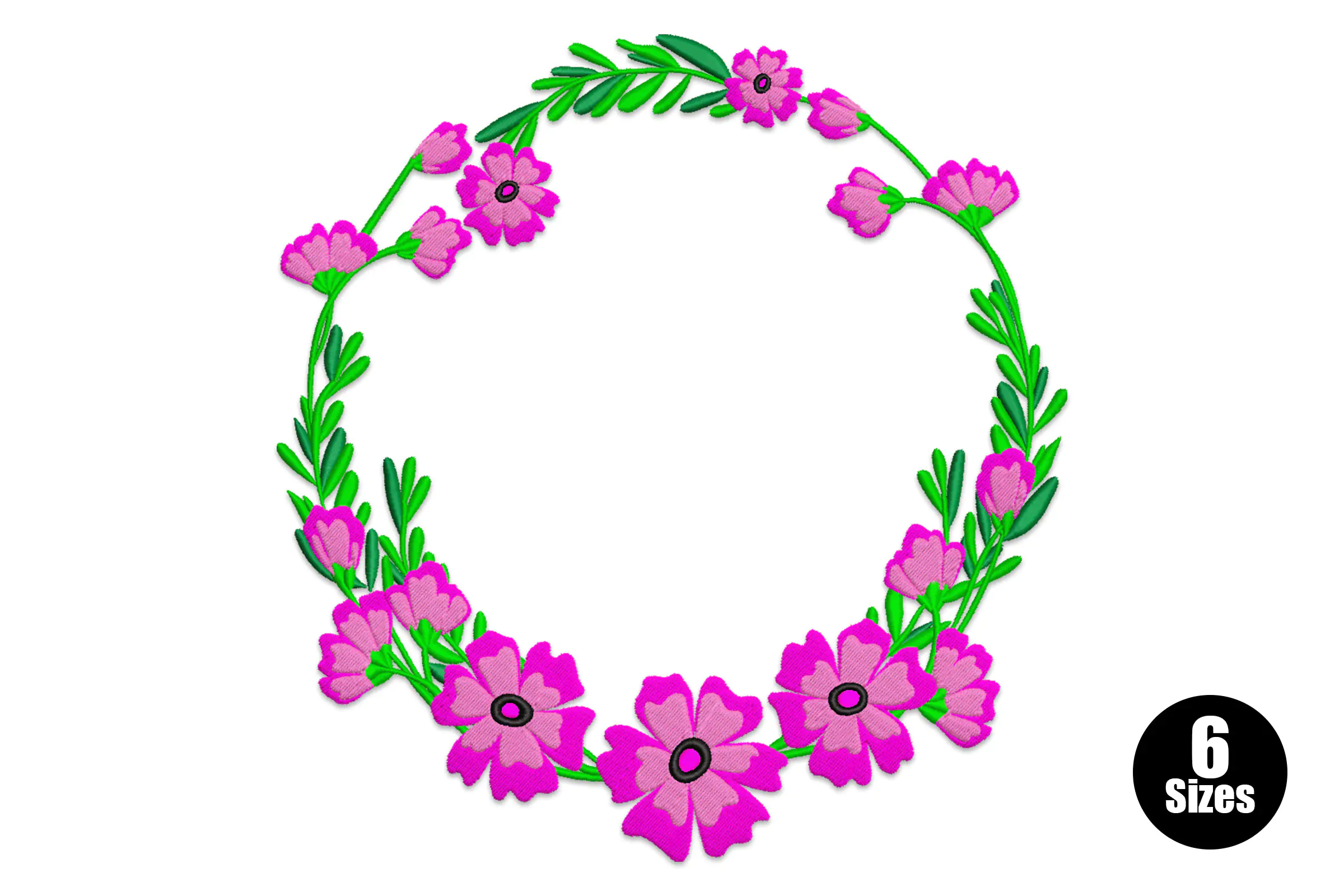 Floral Wreath Embroidery Design