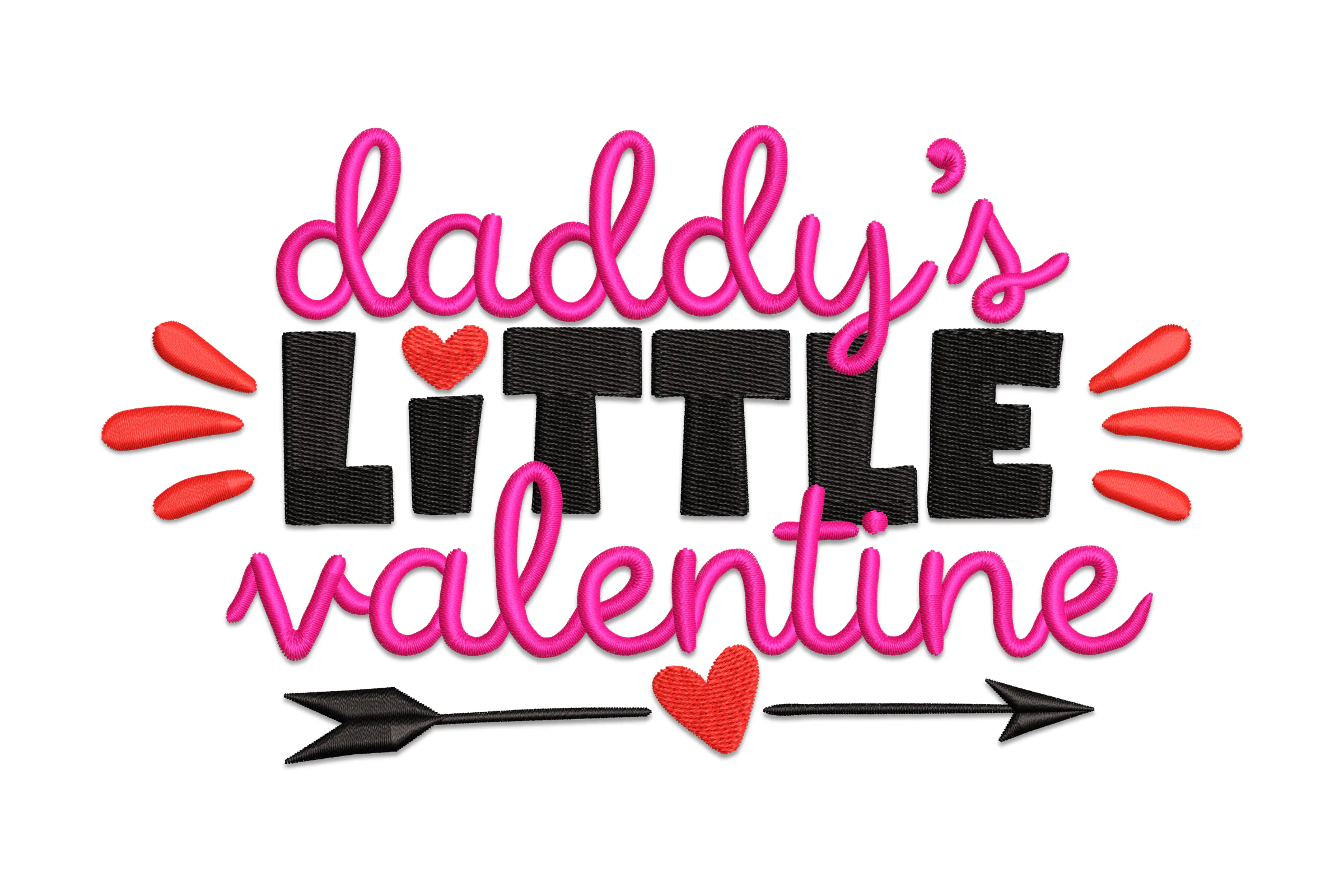 Daddy's Little Valentine Embroidery Design Pattern