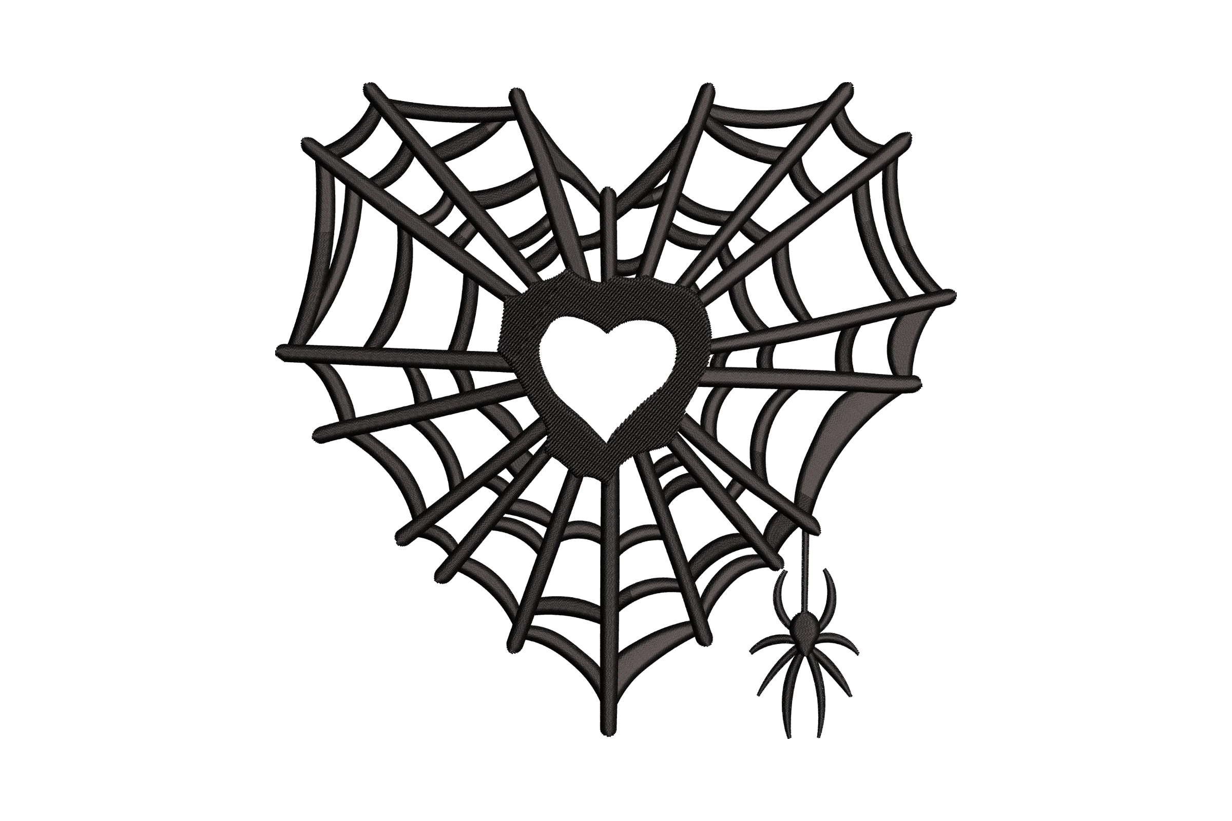 Spider Web Heart Embroidery Design