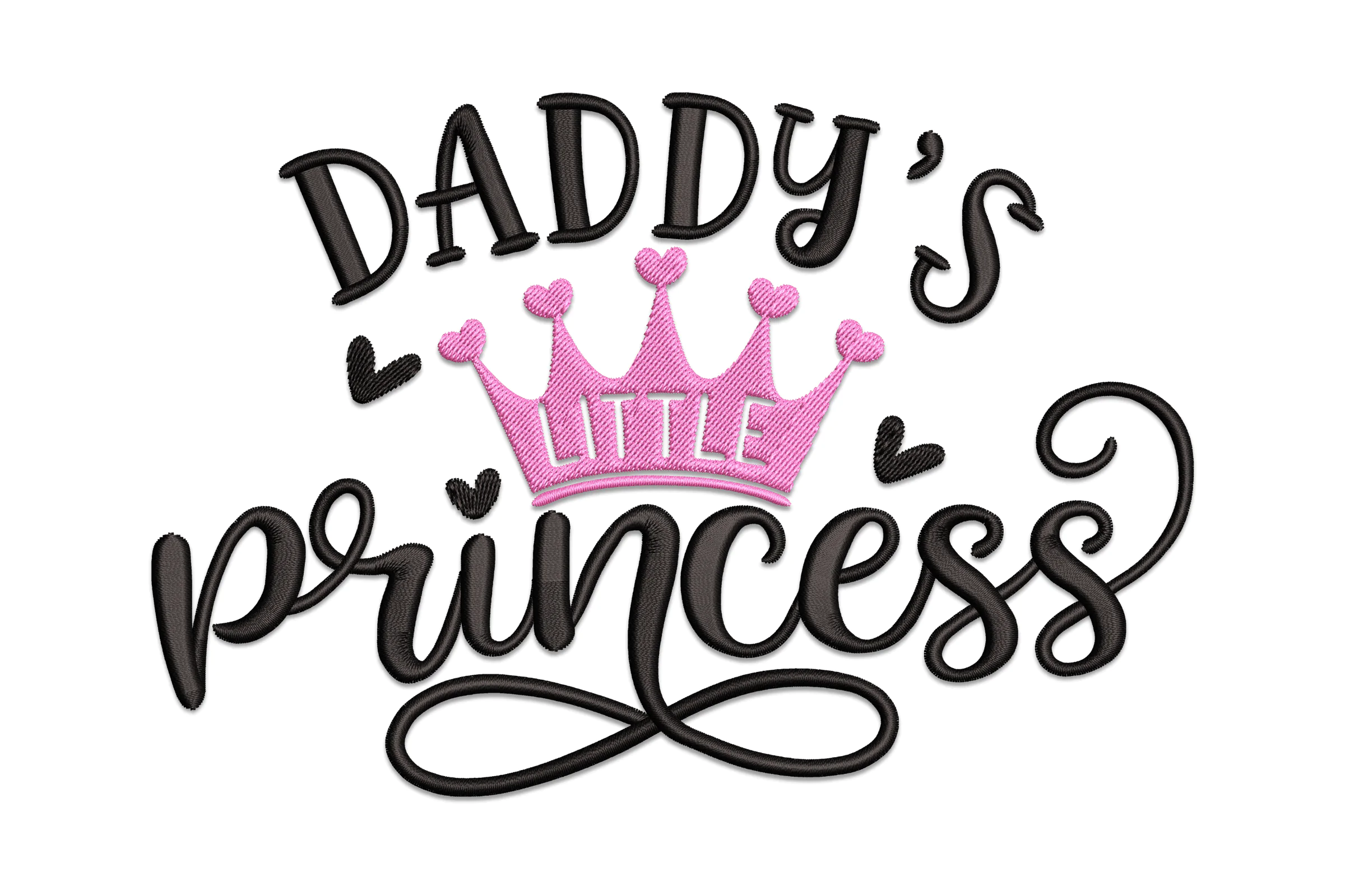 Daddy's Princess Crown Embroidery Design