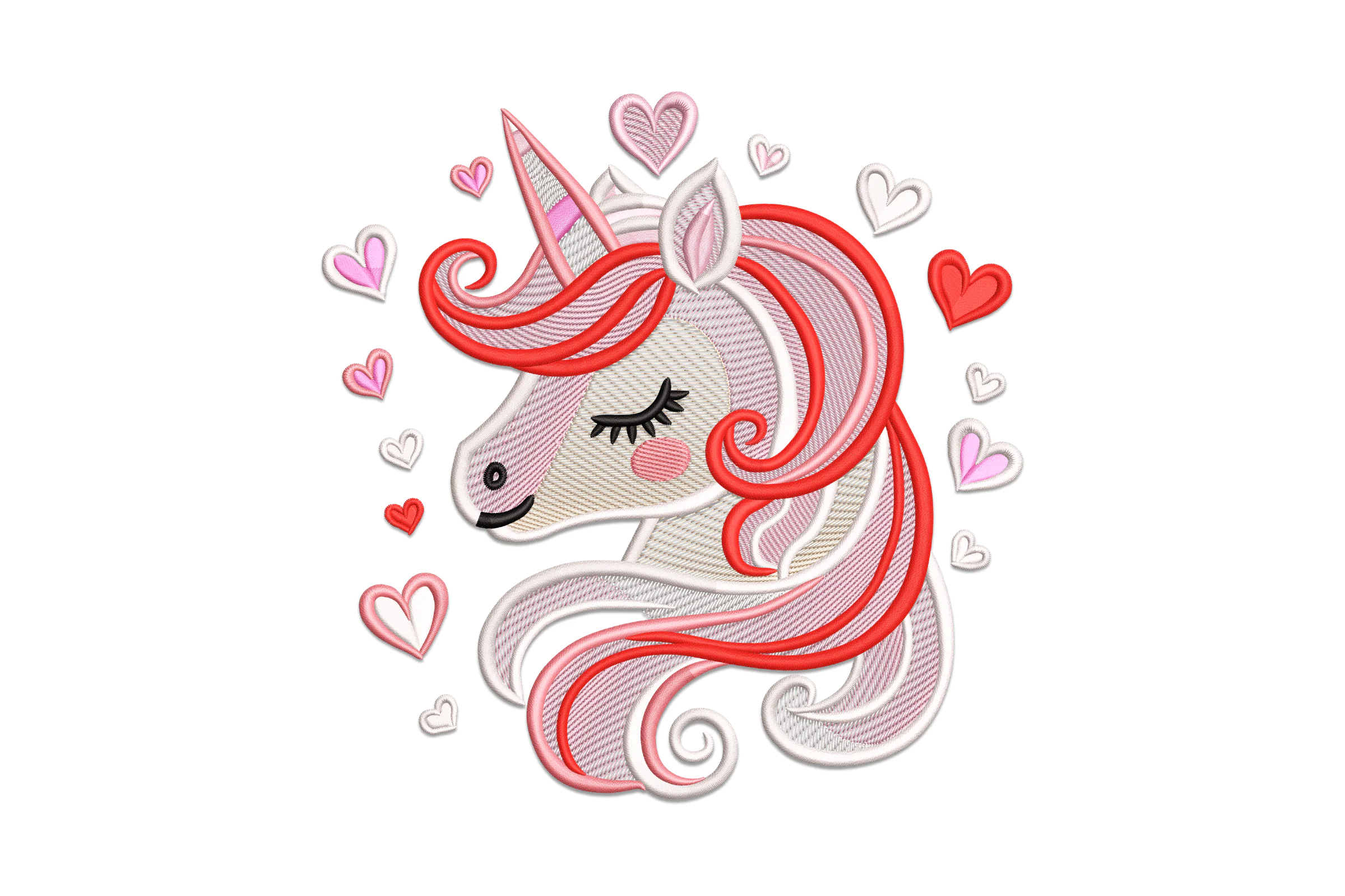 Cute Love Unicorn Machine Embroidery
