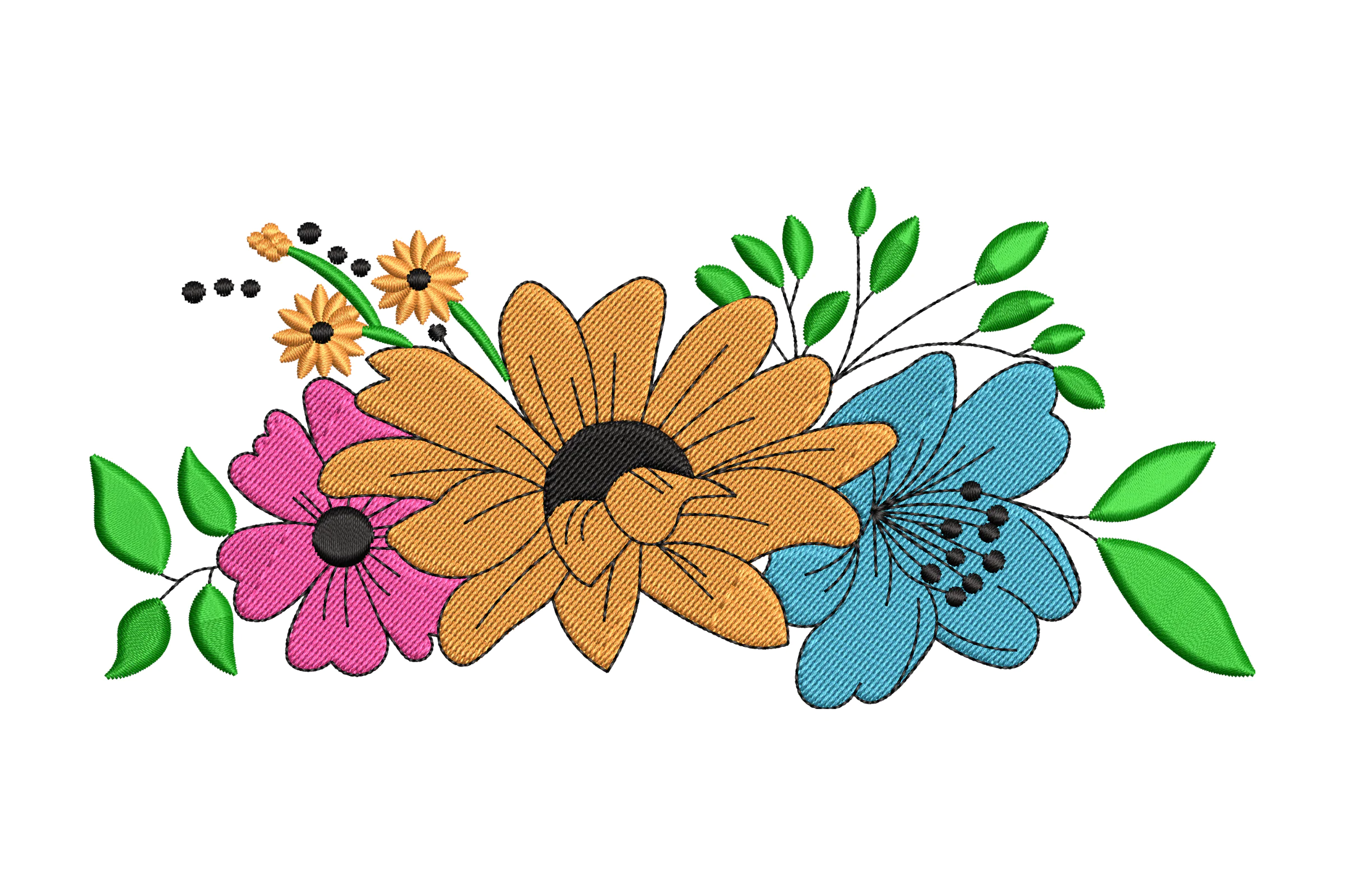 Floral Spray Embroidery Design